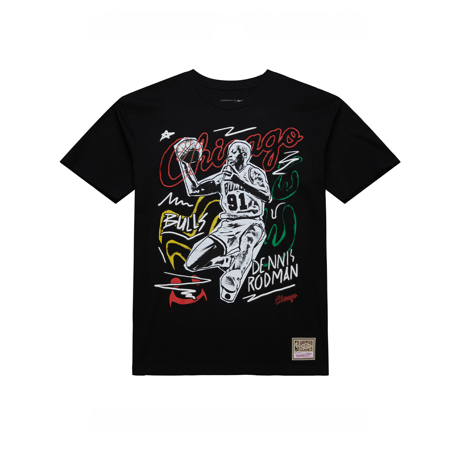 NBA Polera Chalked UP Hombre Chicago Bulls Dennis Rodman Negro-5