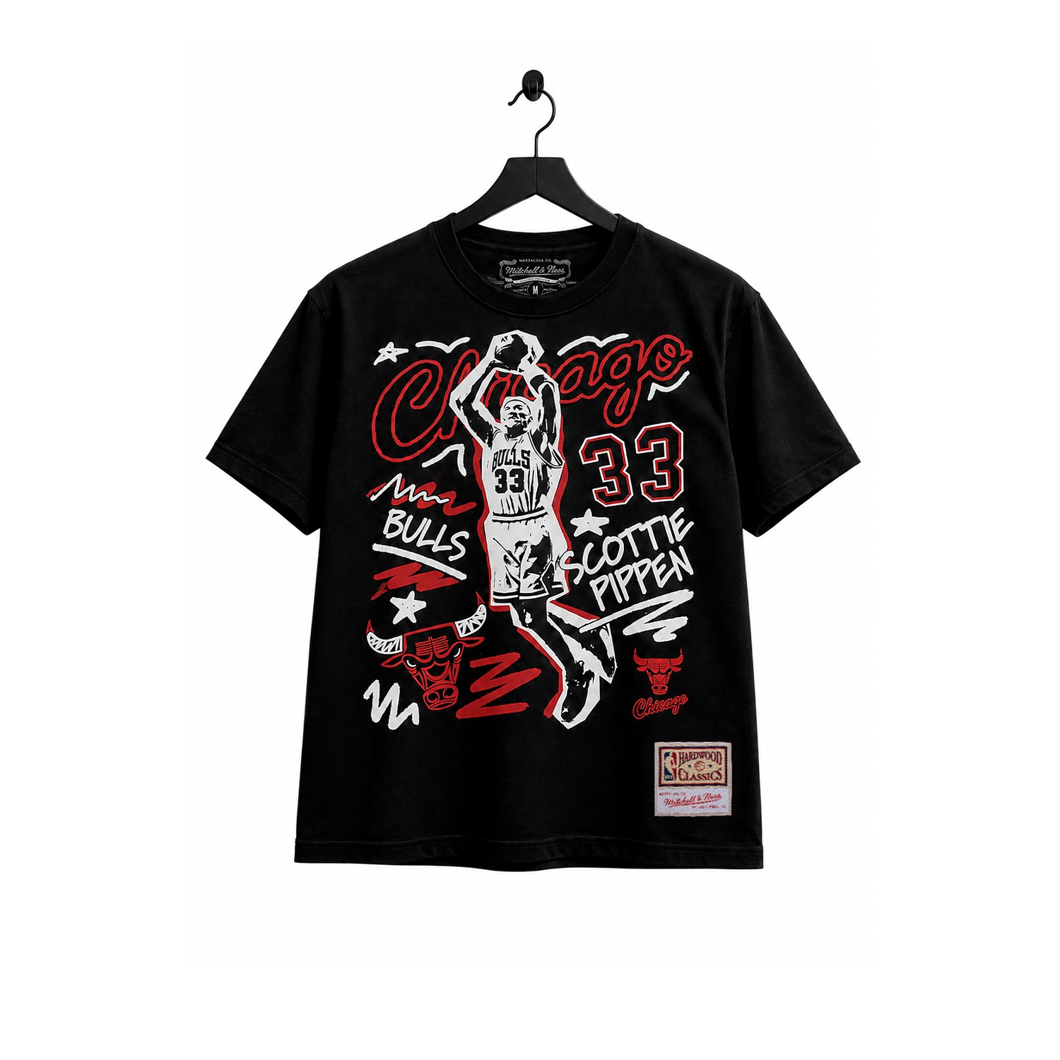 NBA Polera Chalked UP Hombre Chicago Bulls Scottie Pippen Negro-0