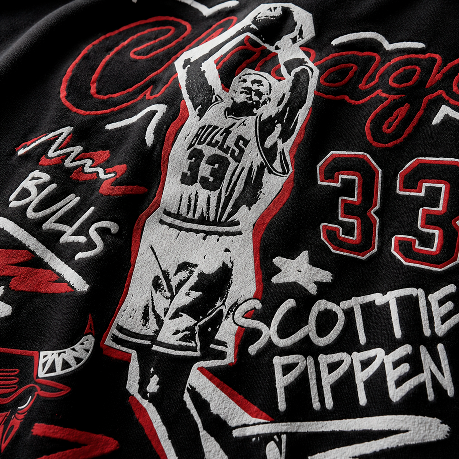 NBA Polera Chalked UP Hombre Chicago Bulls Scottie Pippen Negro-3