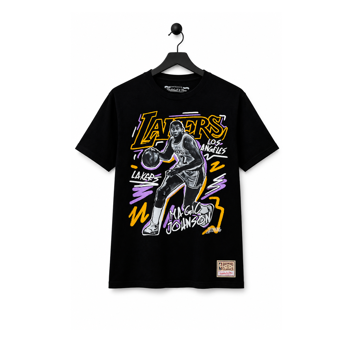 NBA Polera Chalked UP Hombre Los Angeles Lakers Magic Johnson Negro-0
