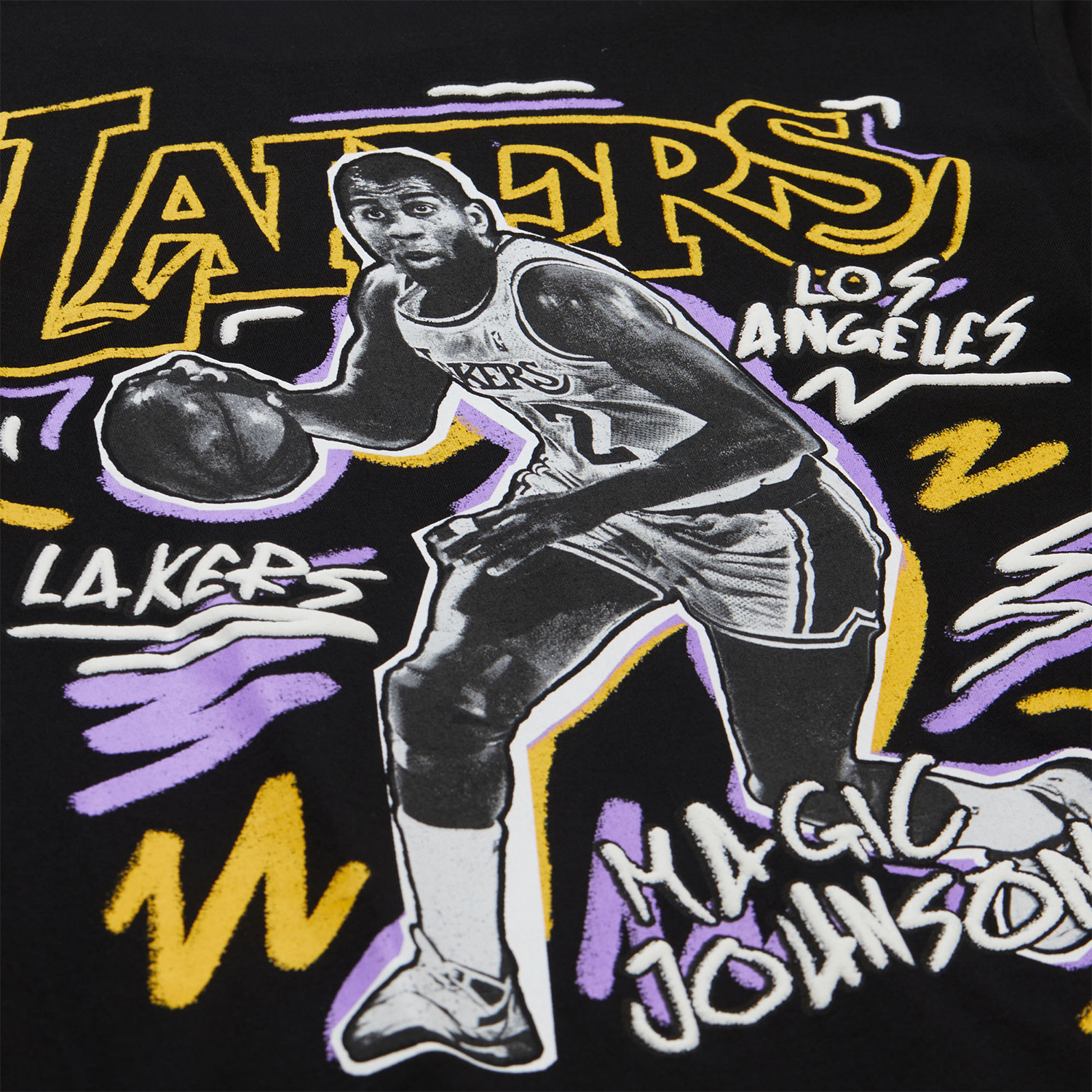 NBA Polera Chalked UP Hombre Los Angeles Lakers Magic Johnson Negro-2
