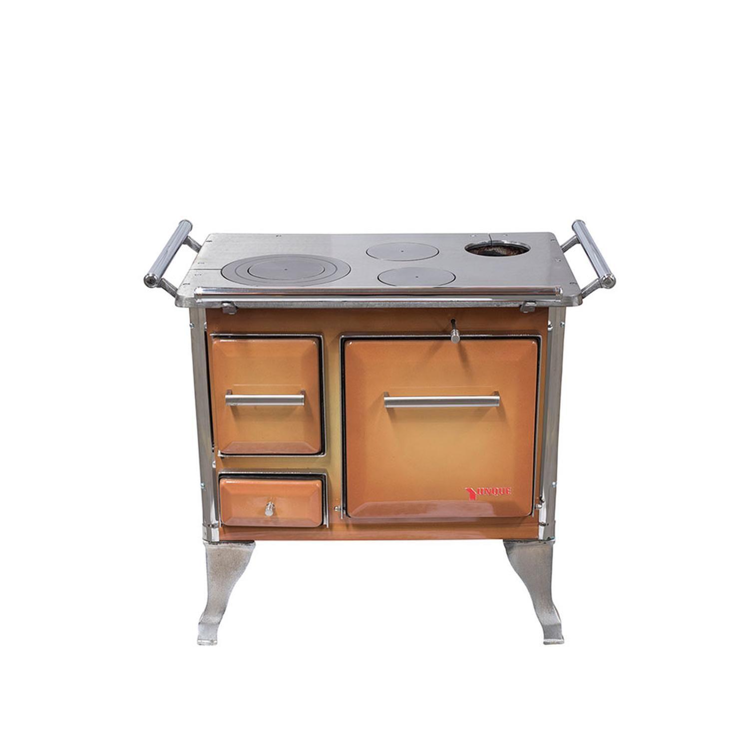 COCINA A LEÑA 3 PLATOS ENLOZADA DIFUMADA YUNQUE TRADICIONAL 70X46-0