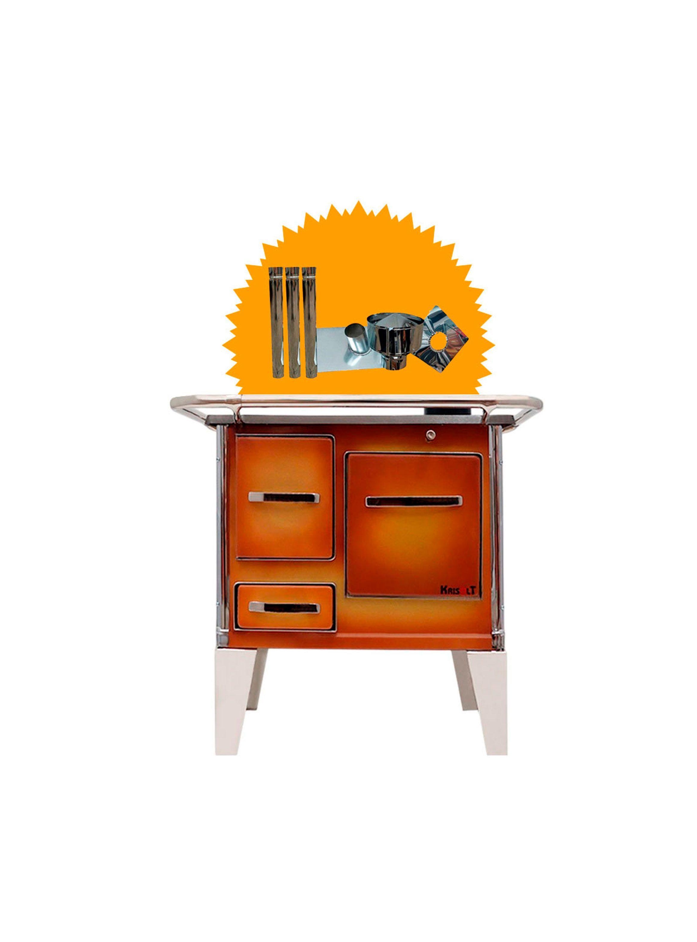 Cocina a Leña 3P modelo tradicional 65×46 Color Difumado + Kit de Instalación-0