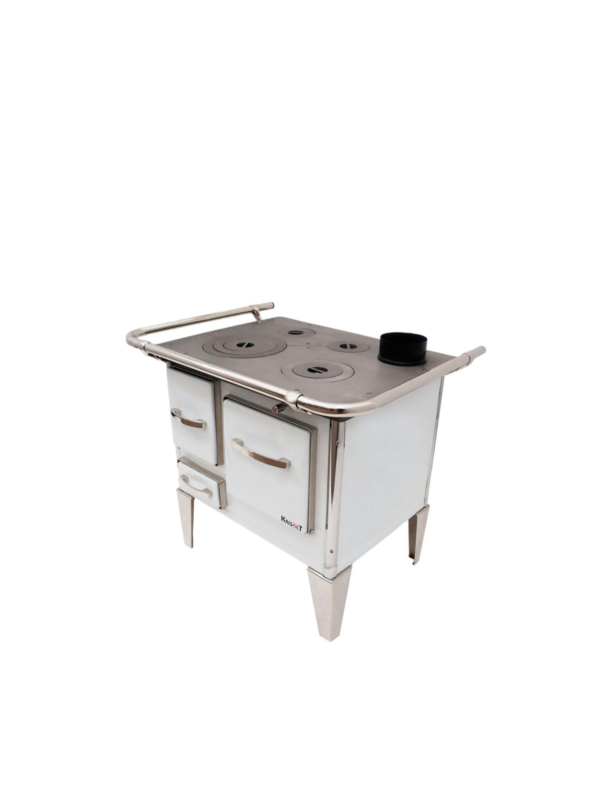 Cocina a Leña 4P Modelo tradicional 72×56 color Blanco-3