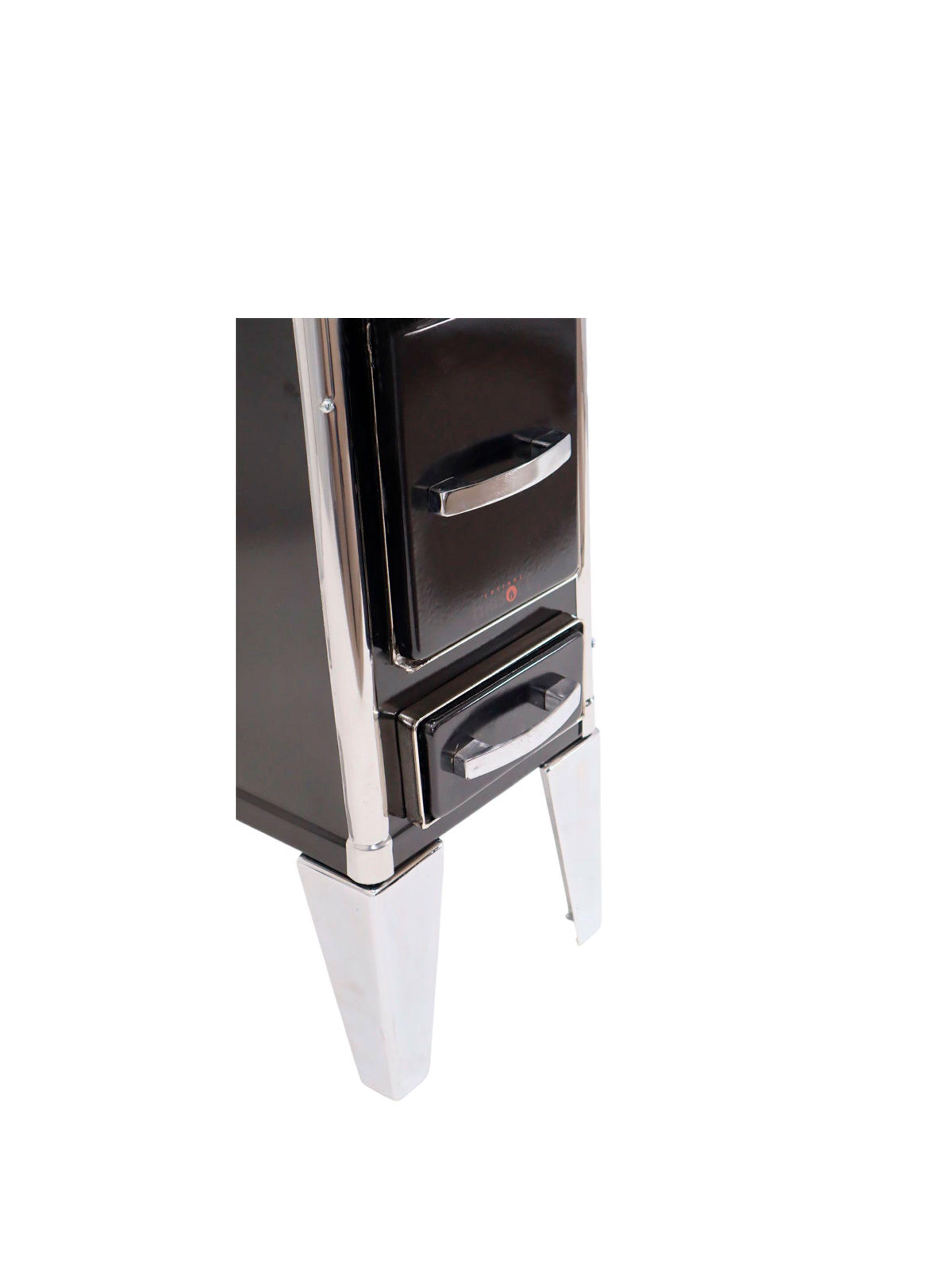 Cocina a leña enlozada 1 plato 55x35cm color Negro Krisolt-5