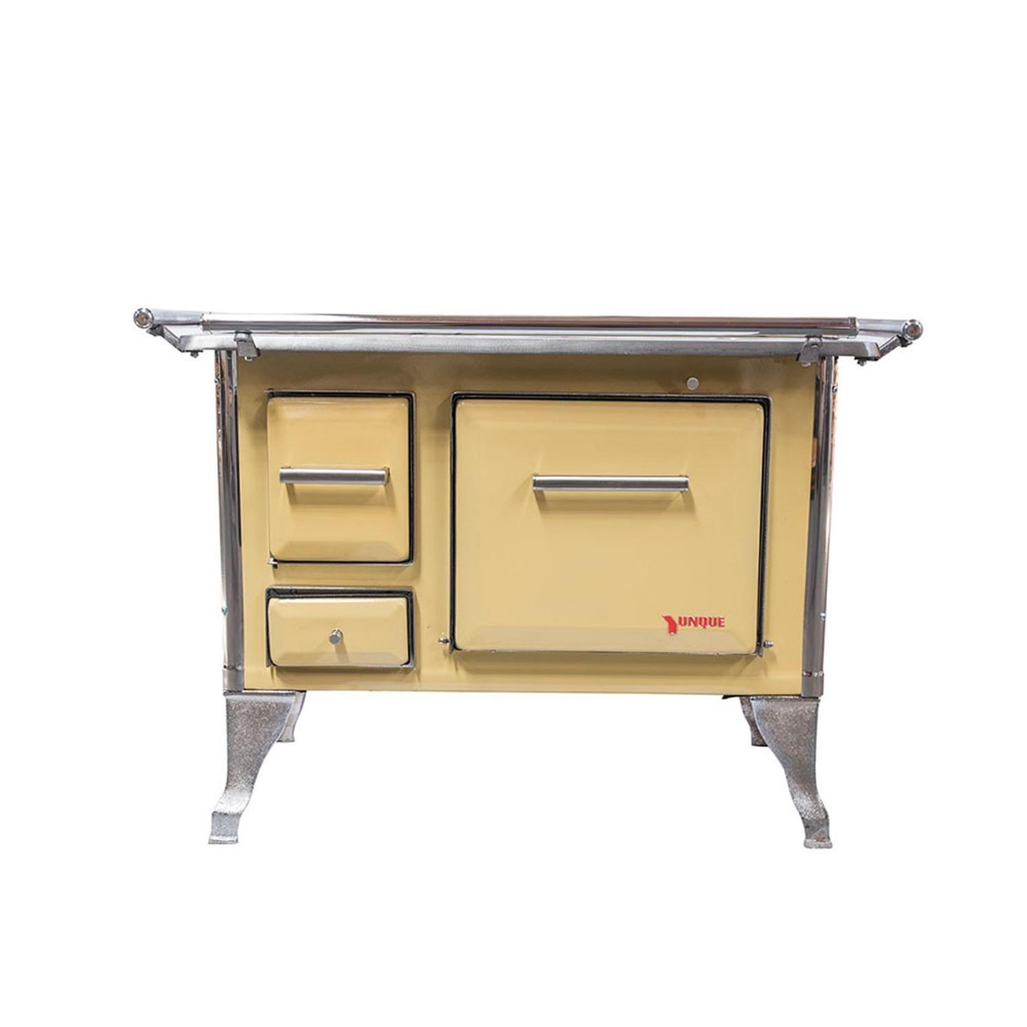 COCINA A LEÑA 4 PLATOS ENLOZADA AMARILLO YUNQUE TRADICIONAL 90X60-2