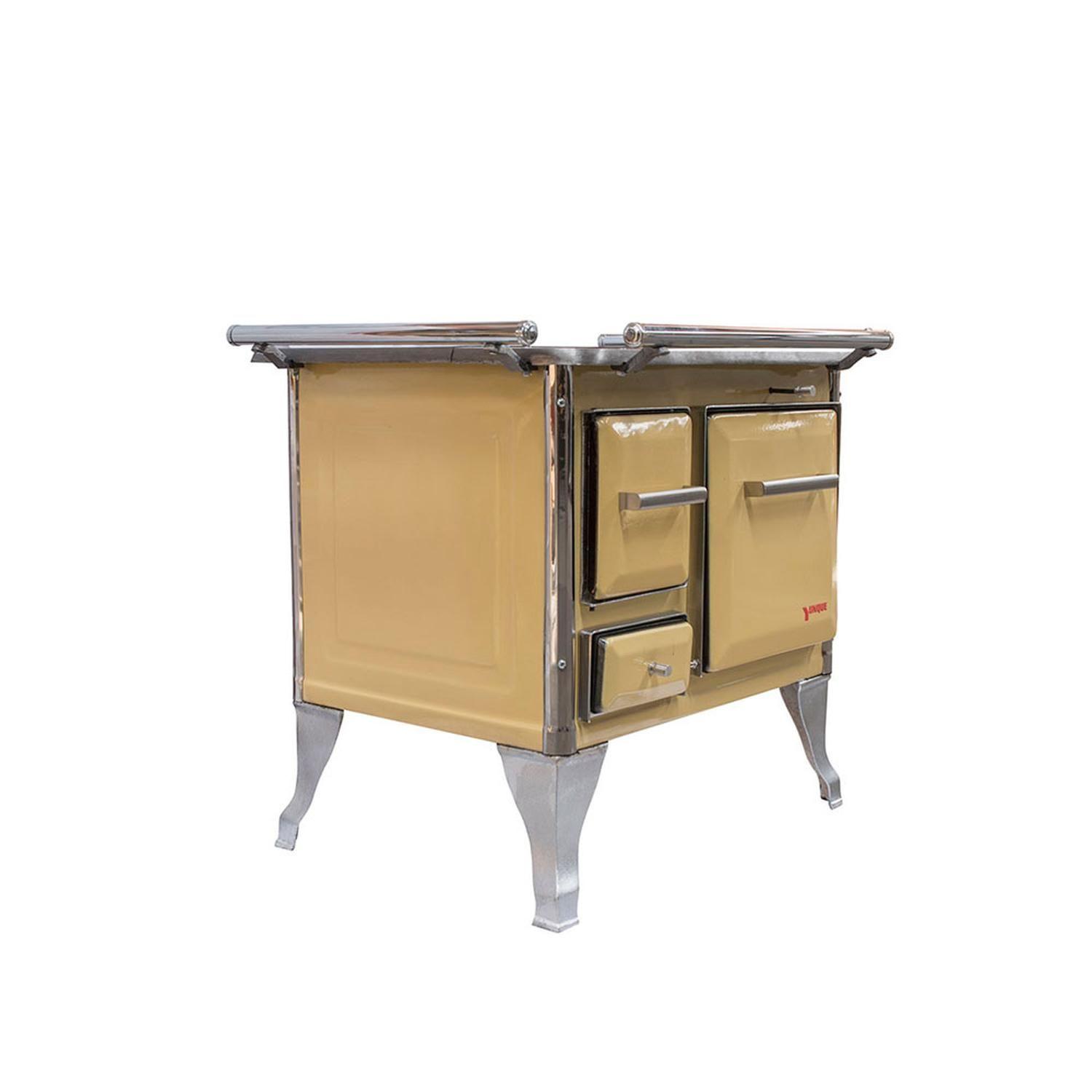 COCINA A LEÑA 4 PLATOS ENLOZADA AMARILLA YUNQUE TRADICIONAL 72X56-1