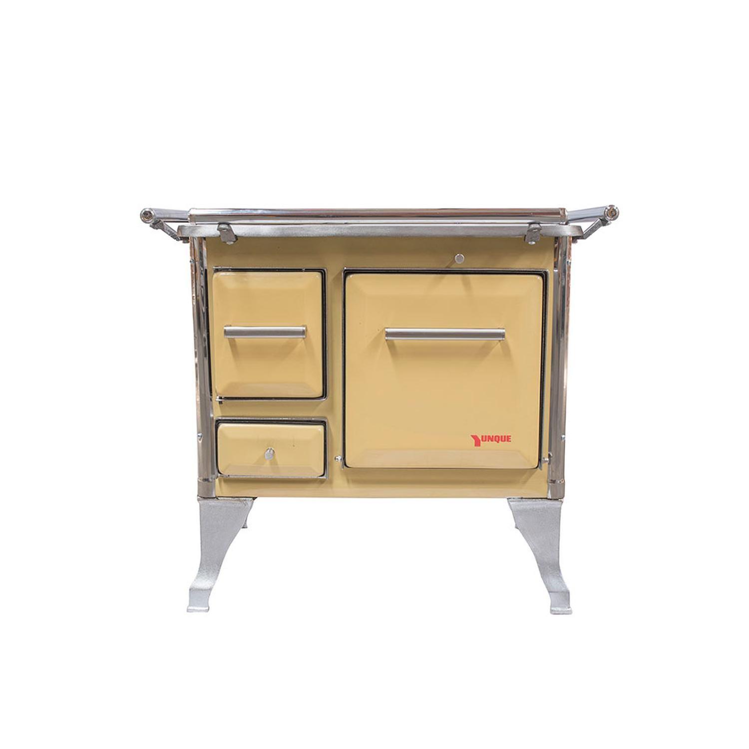 COCINA A LEÑA 4 PLATOS ENLOZADA AMARILLA YUNQUE TRADICIONAL 72X56-2