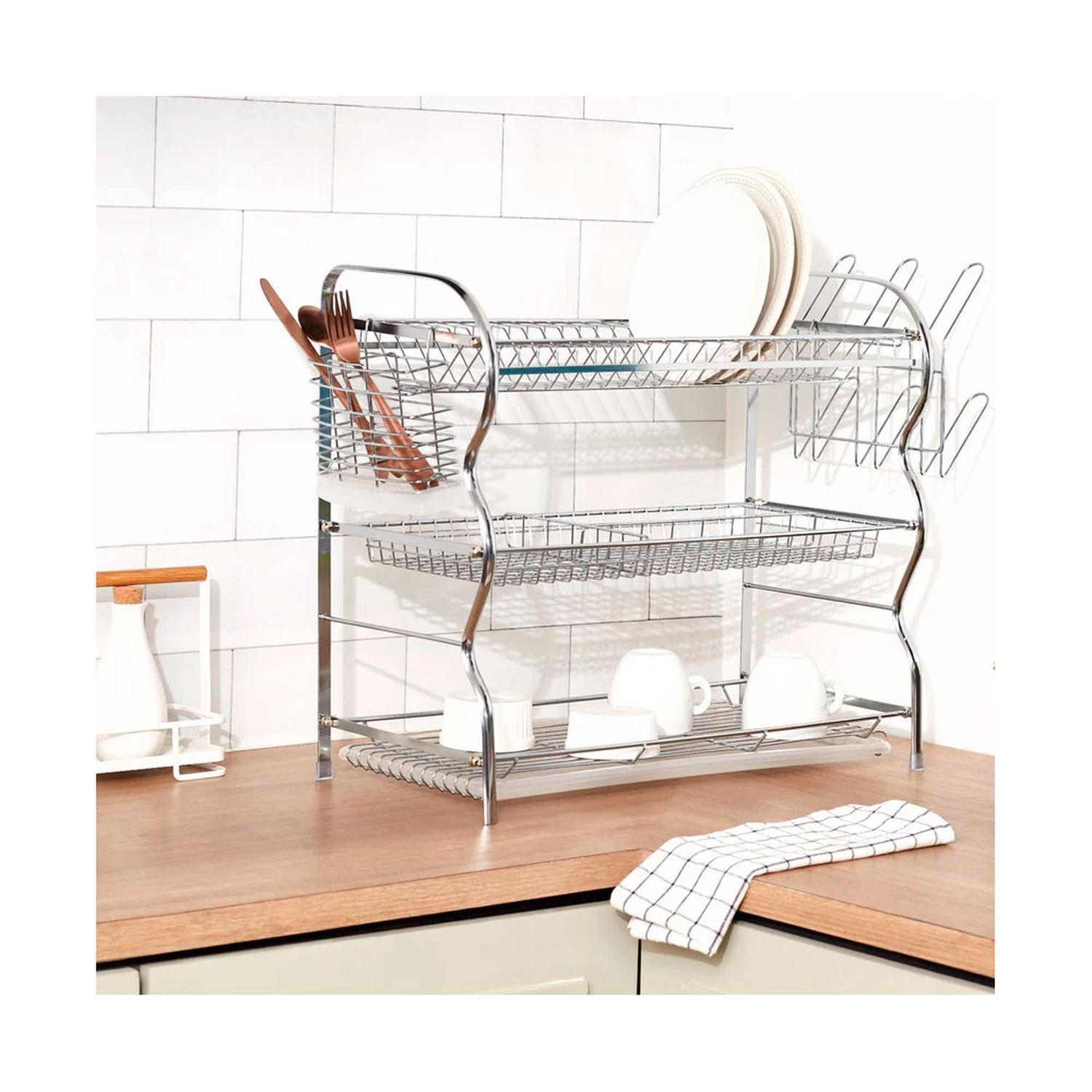 Secaplatos 3 niveles Cromo XL Simple Cook-5