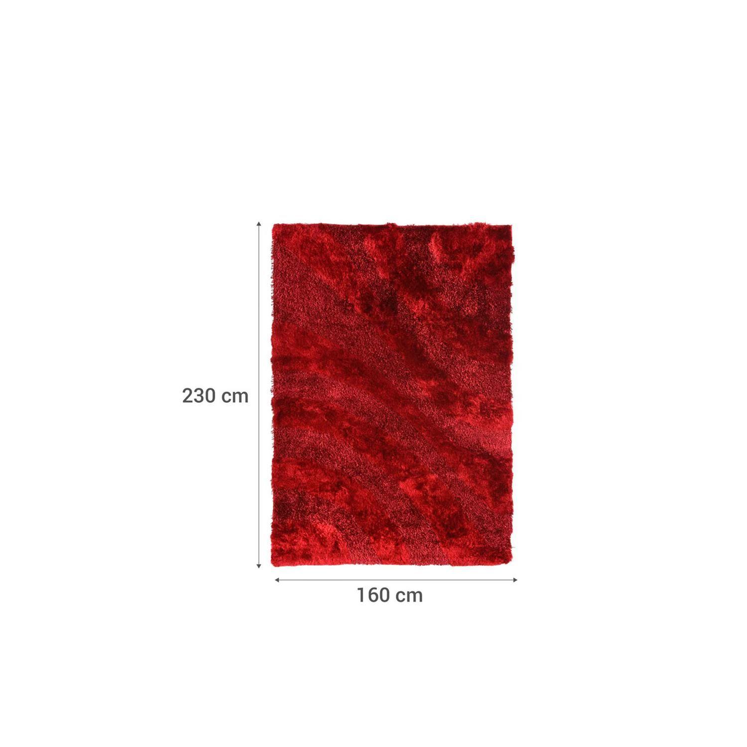 Alfombra shaggy ondas 160x230 cm rojo-5