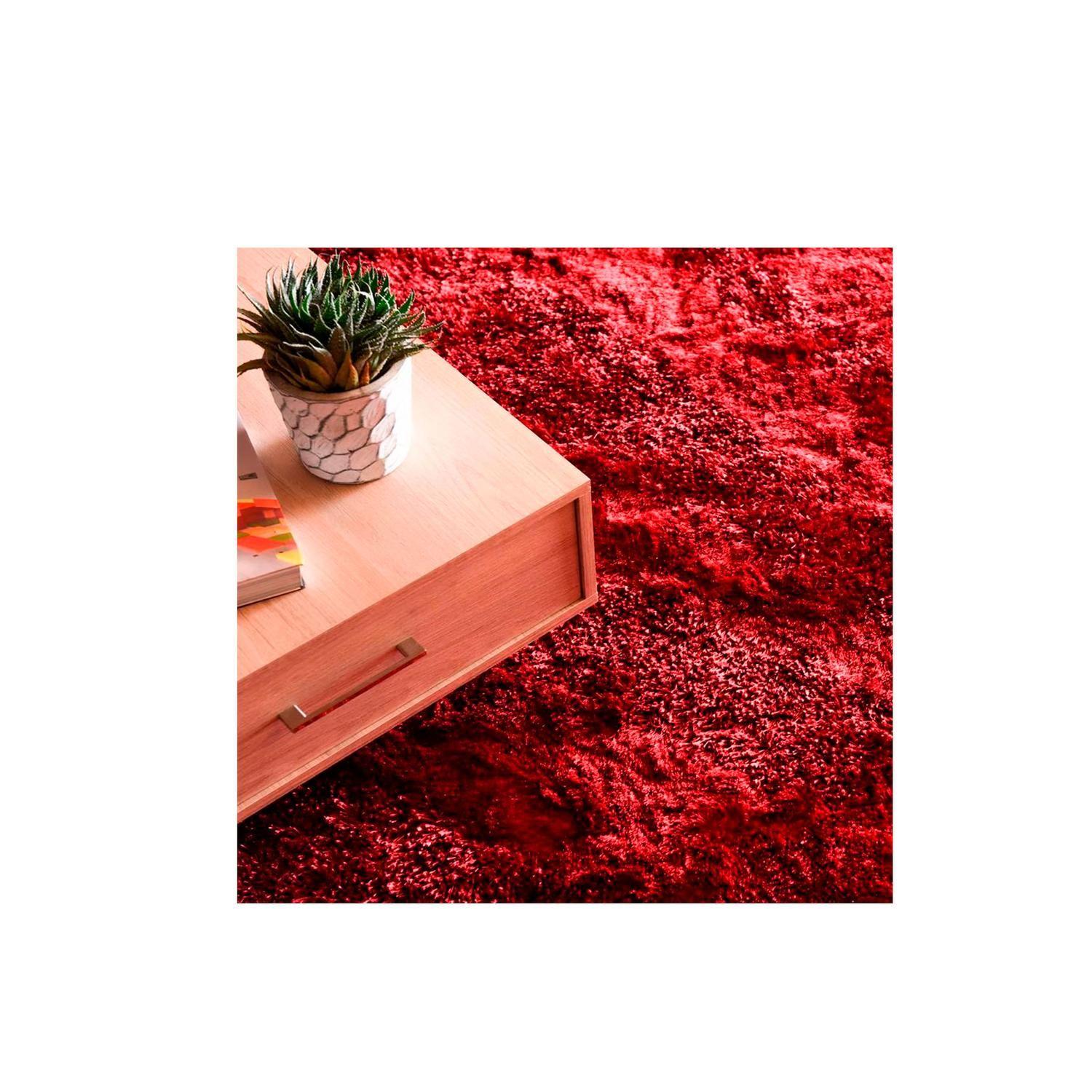 Alfombra shaggy ondas 160x230 cm rojo-6