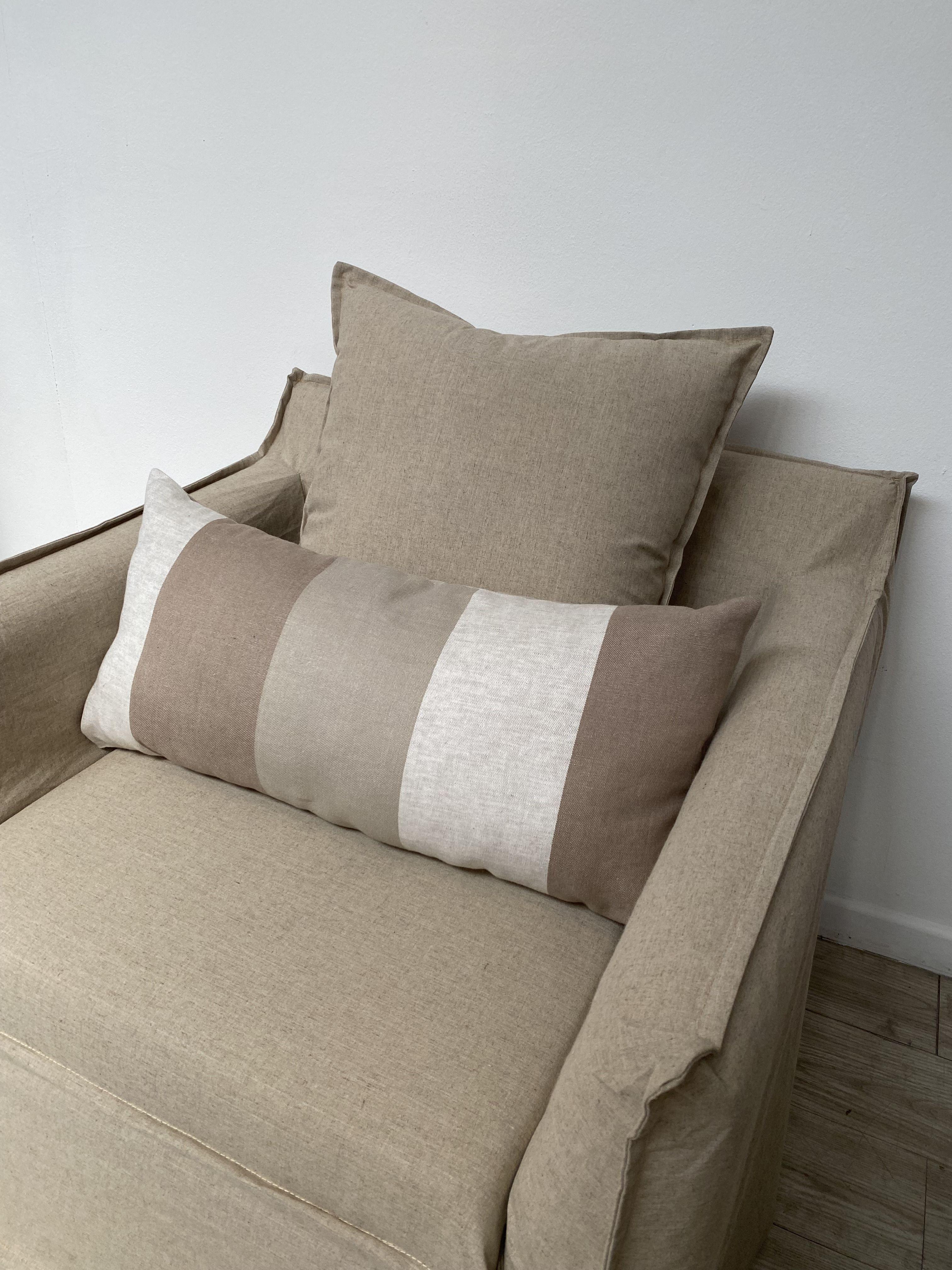 Cojín Anakena lino beige & crema - CAZANDO TESOROS-2