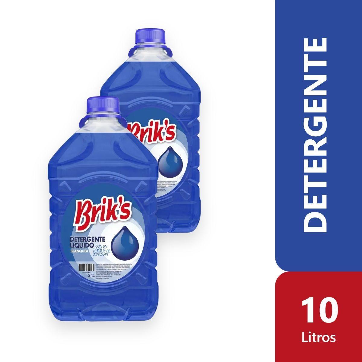 Pack 2 Detergentes Liquido Briks 5 Litros Concentrado Azul-0