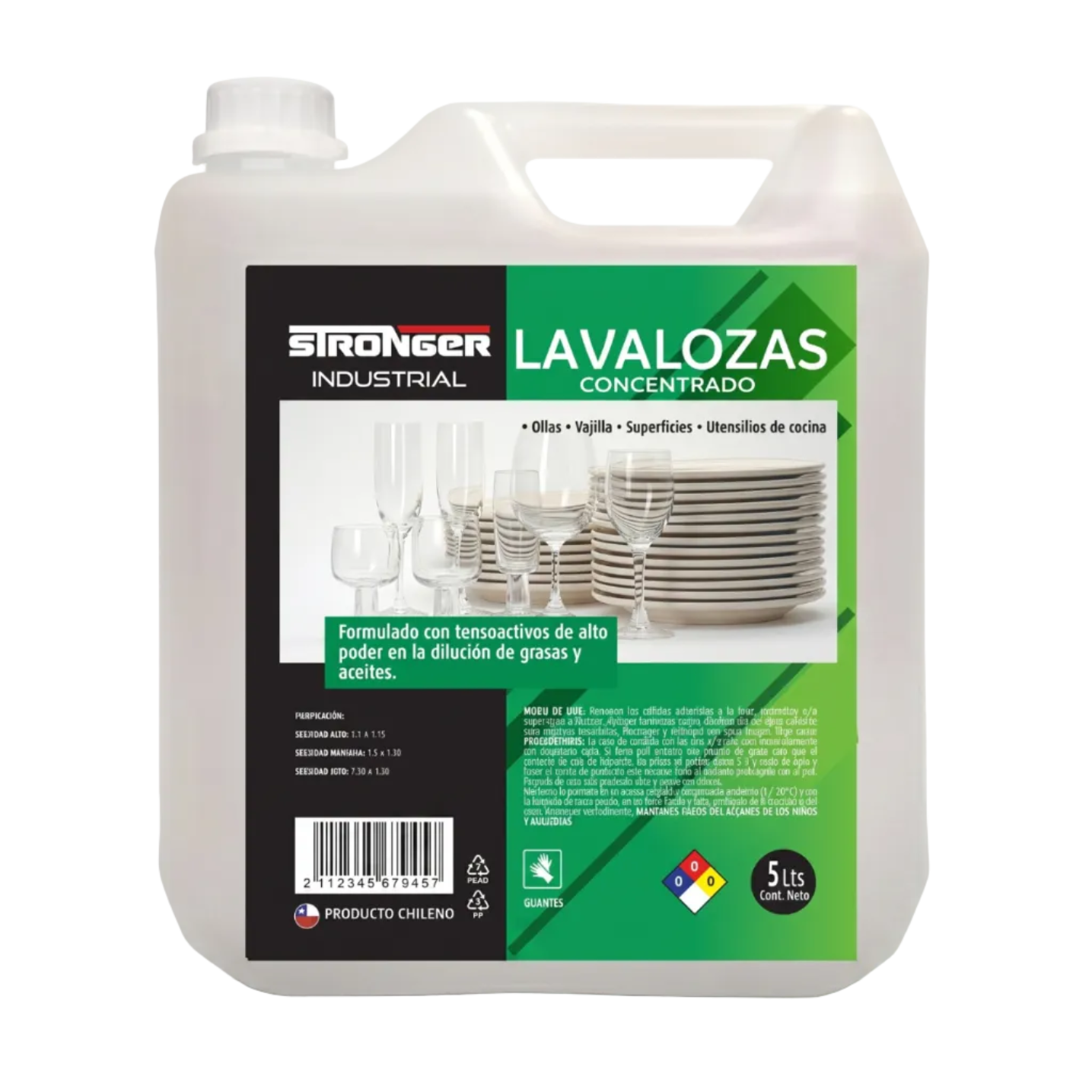 Lavaloza Concentrado Industrial 5 Litros Stronger-1