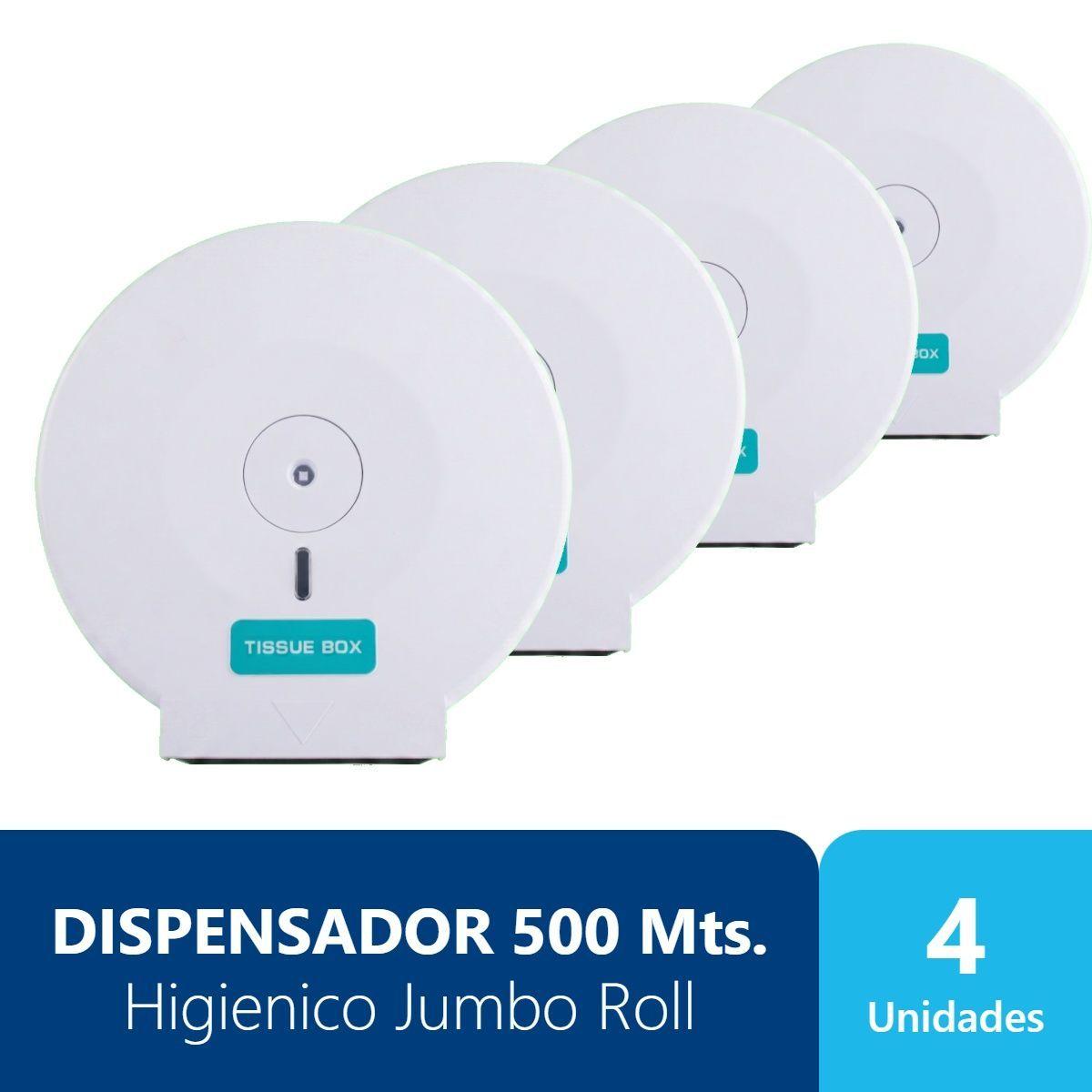 Pack 4 Dispensadores de Papel Higienico 500 Mts Industrial-0