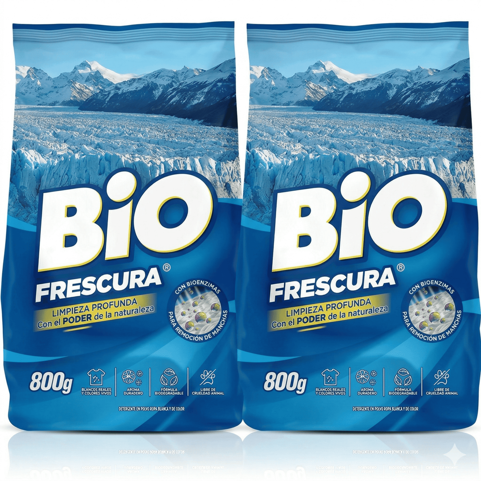 Pack 2 Detergentes en polvo frescura campos de hielo 800 g-0