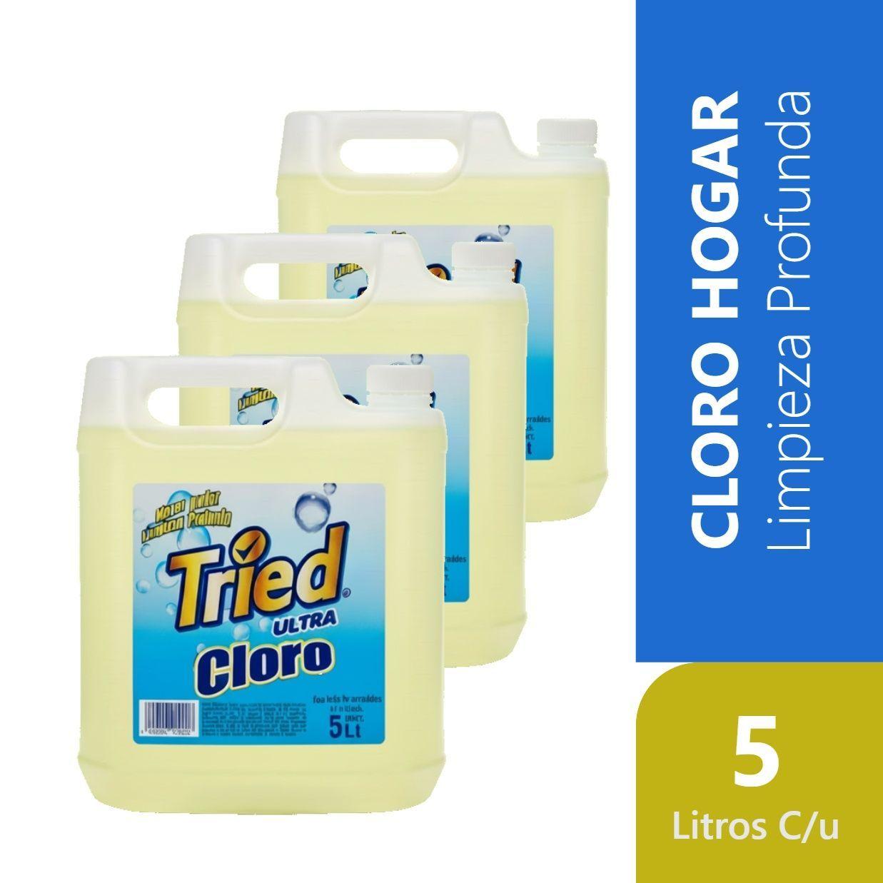 Pack 3 Cloro Ultra Hogar 5 Litros TRIED-0