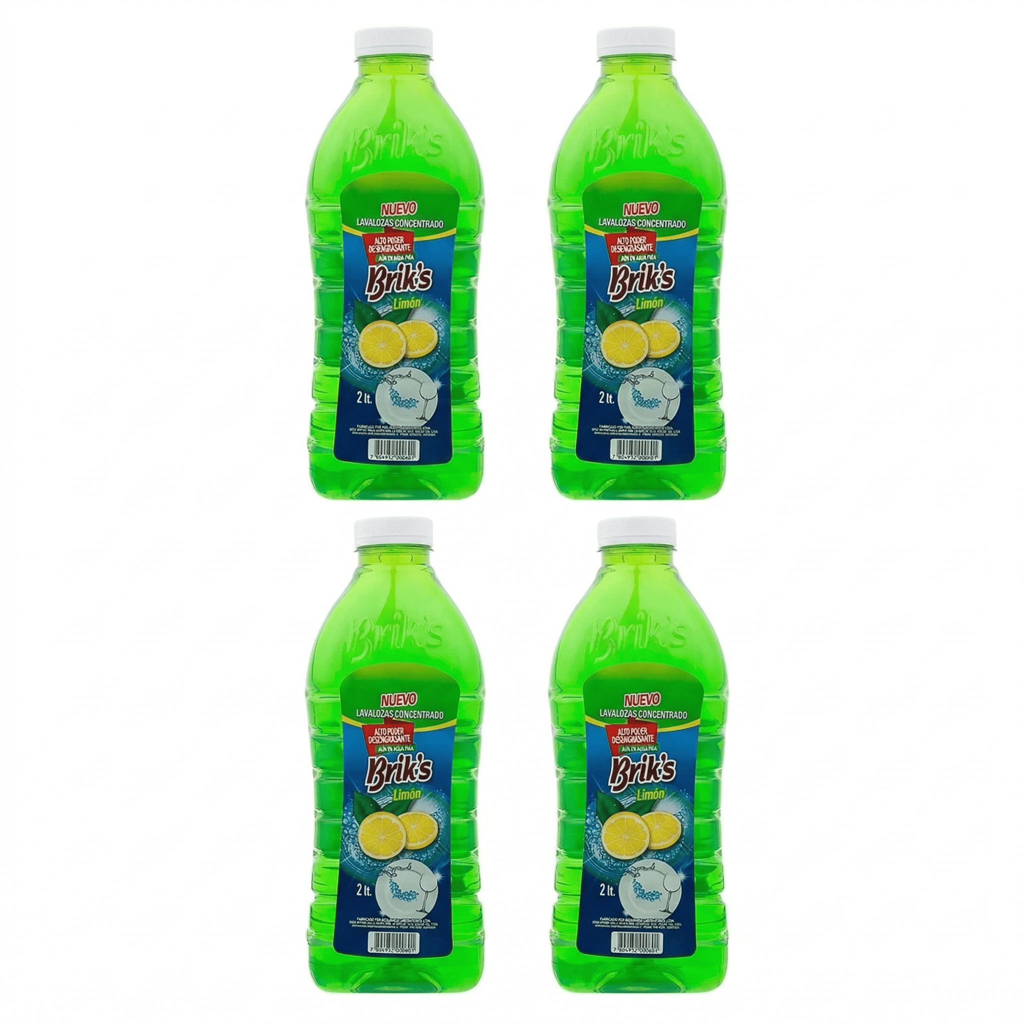 Pack 4 Lavalozas botella Briks Verde 2 Lts-0