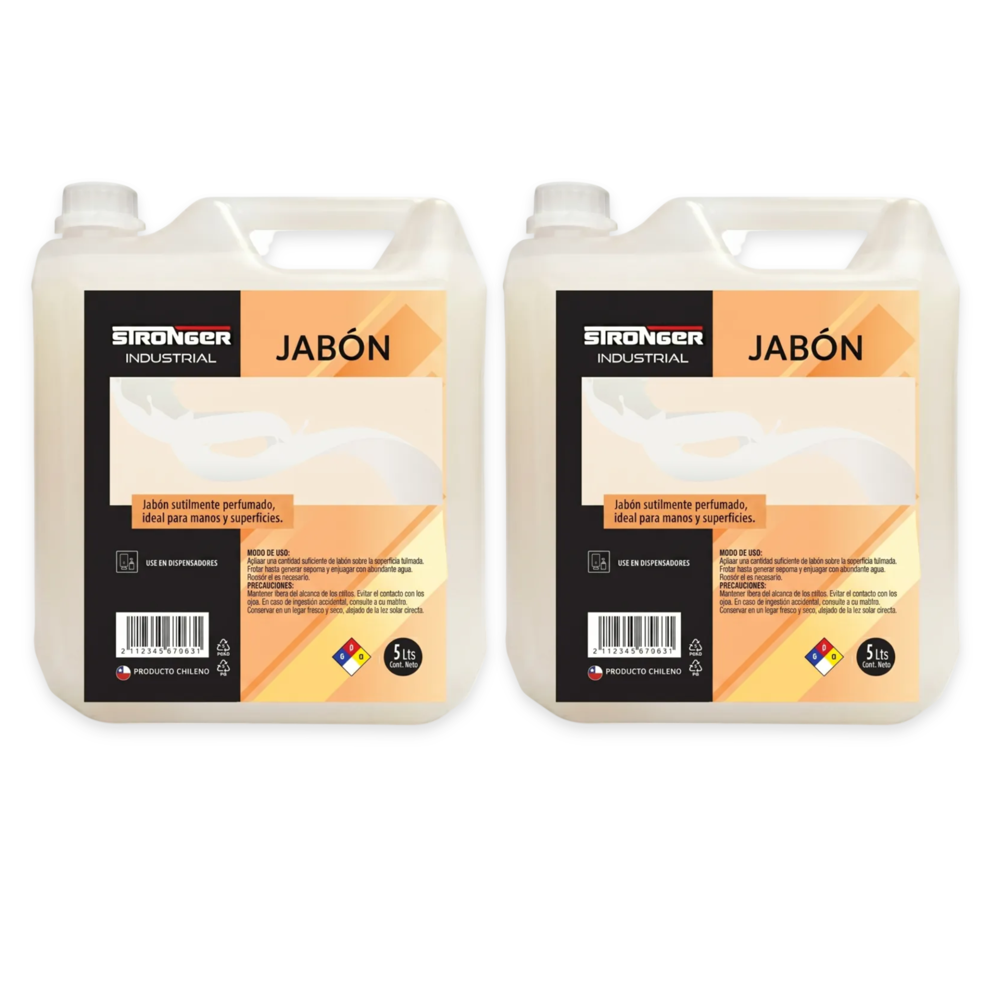 Pack 2 Jabones Liquido Industrial 5 Litros Stronger-1