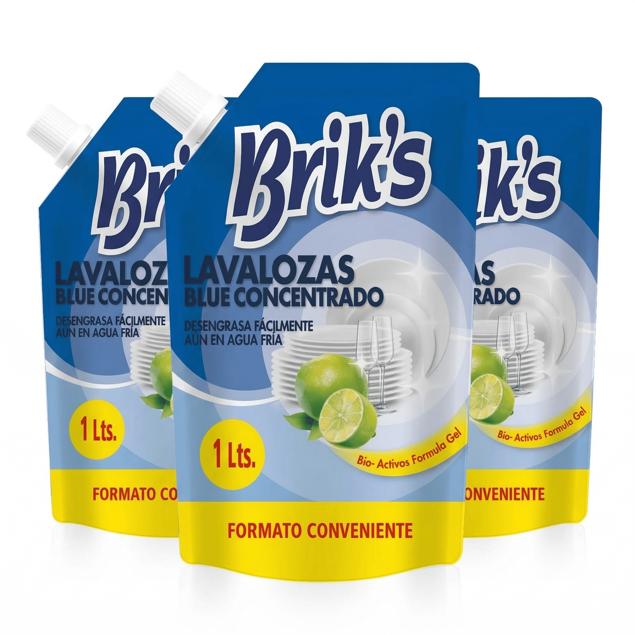 Pack 3 Lavalozas DoyPack Briks Azul 1 Lt-0