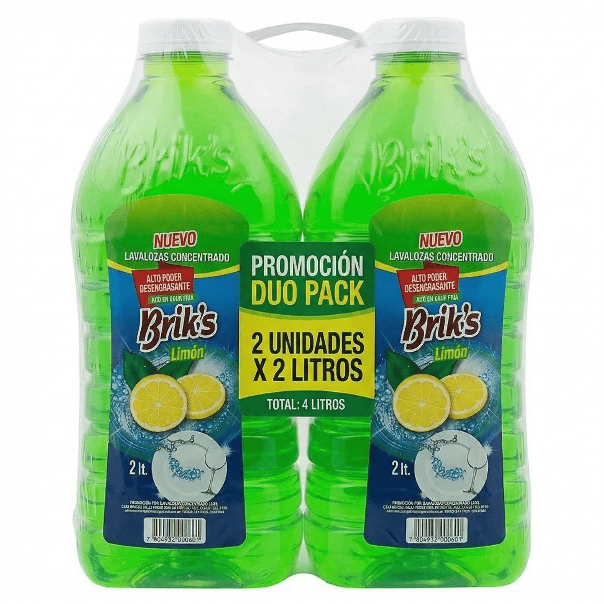 Pack 2 Lavalozas botella Briks Verde 2 Lts-1