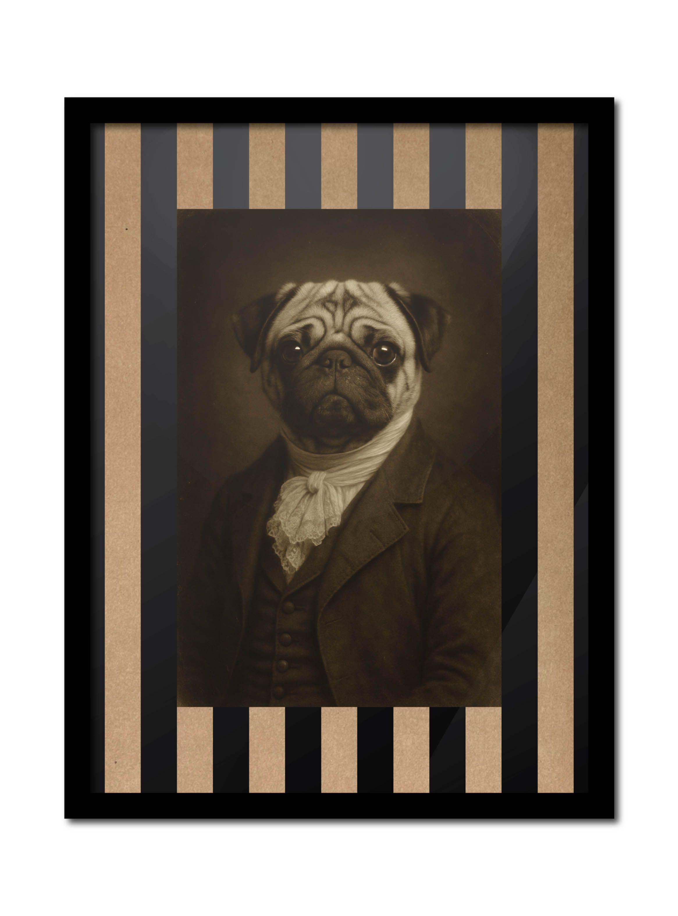 Cuadro 30x40 Sir Pug Estilo Clásico Victoriano-0