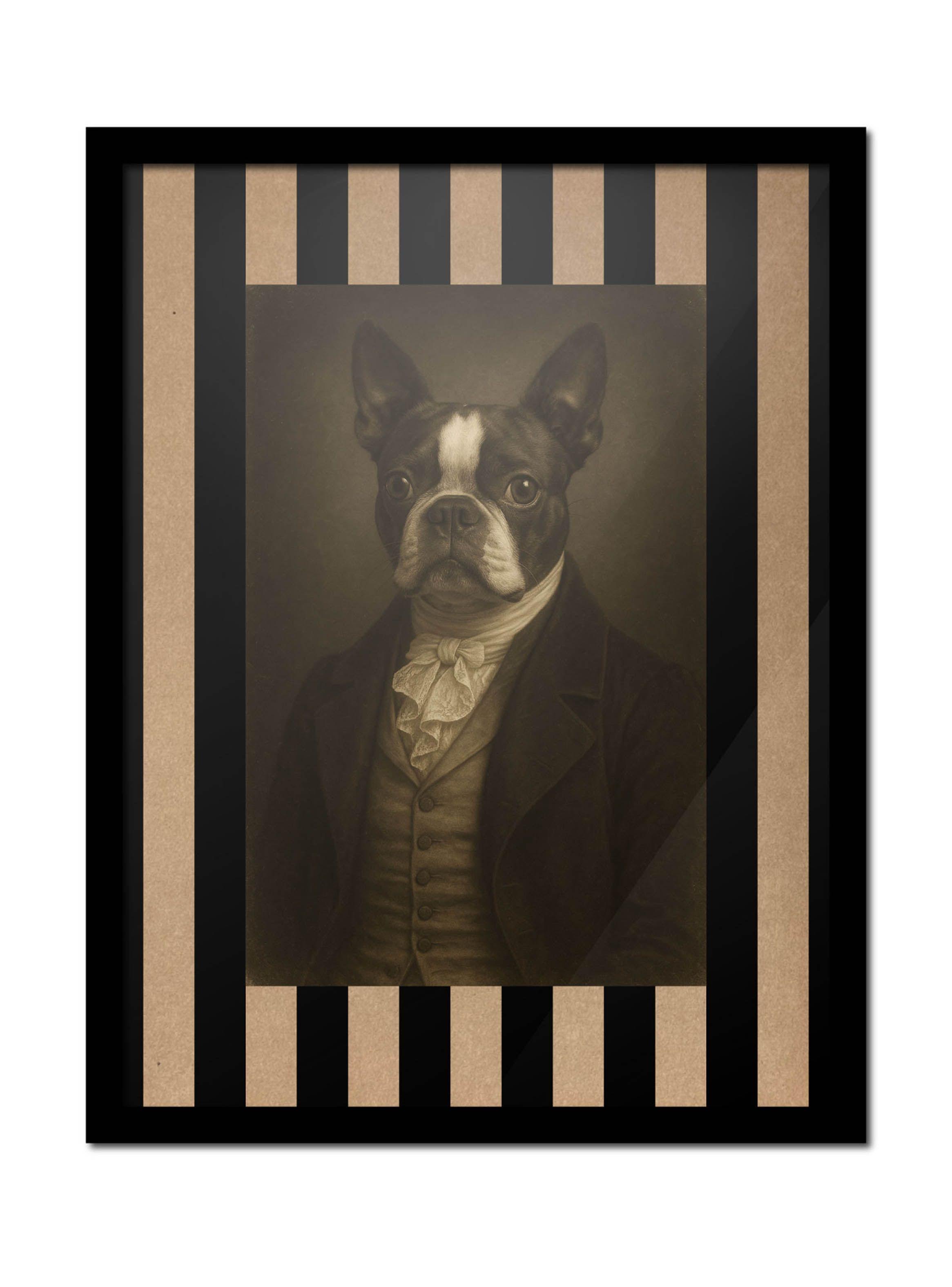 Cuadro 30x40 Boston Terrier Estilo Clásico Victoriano-0