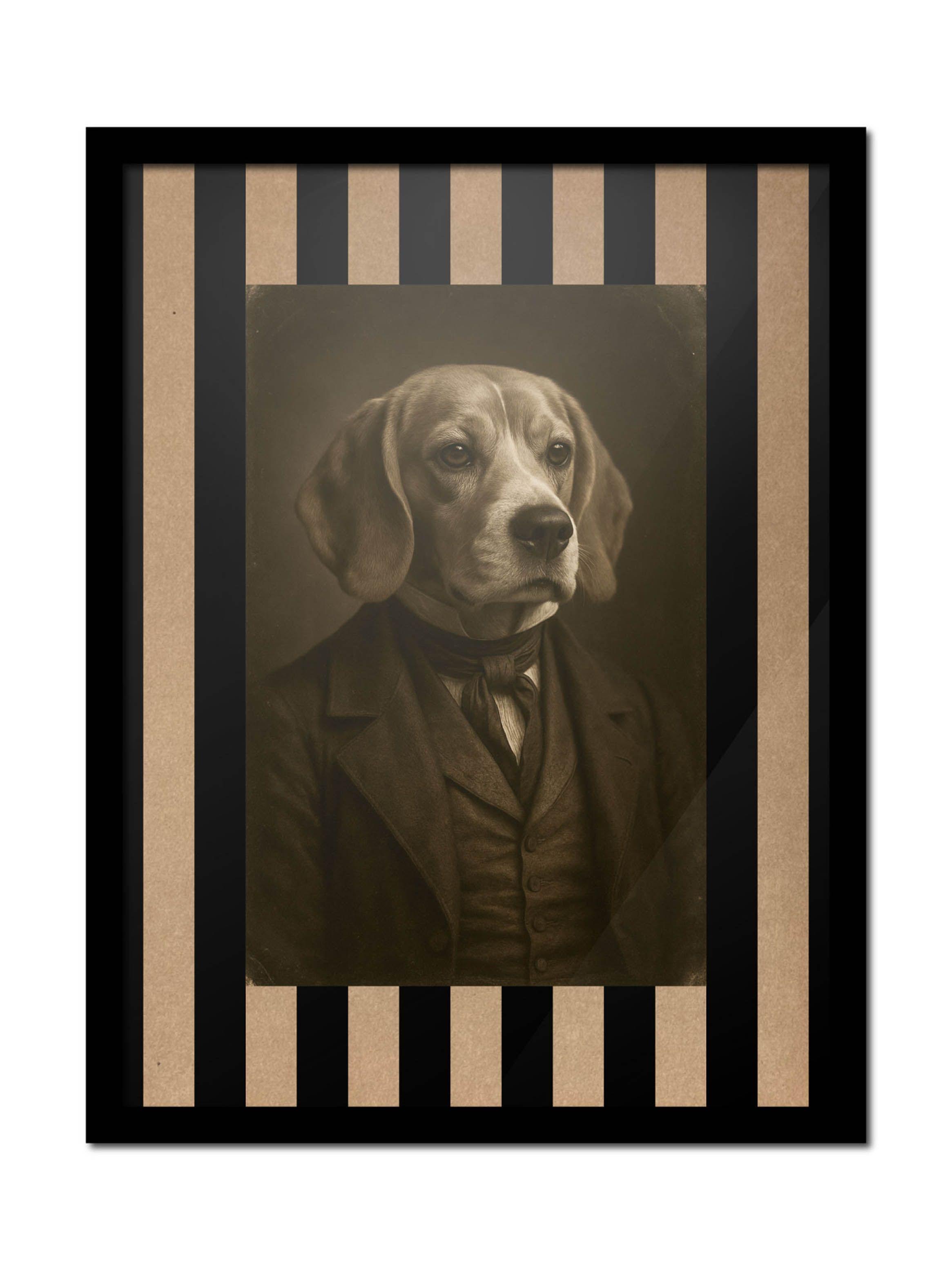 Cuadro 30x40 Beagle Estilo Clásico Victoriano-0