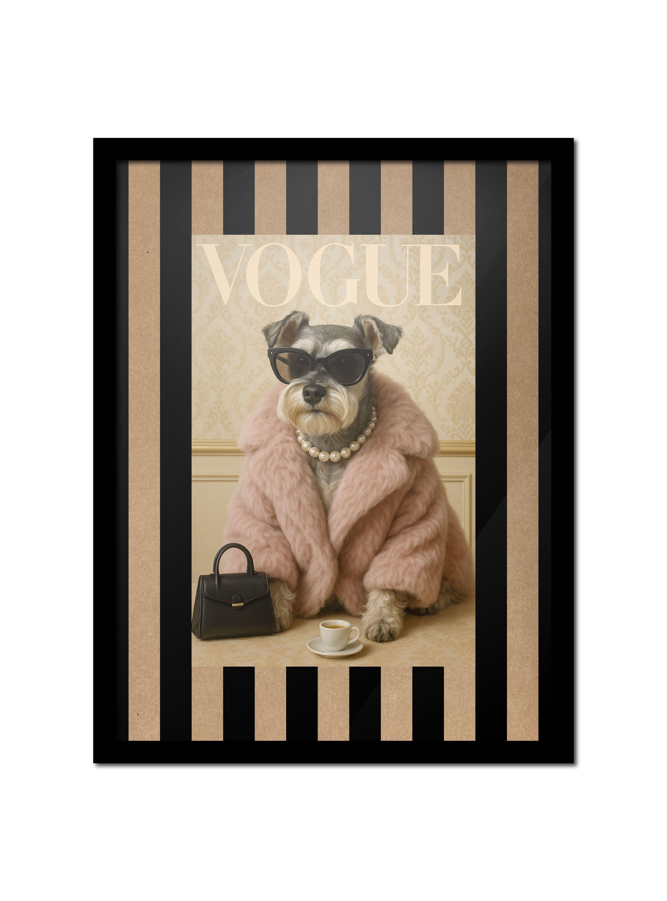 Cuadro 30x40 Retrato Glam De Schnauzer Fashion-0
