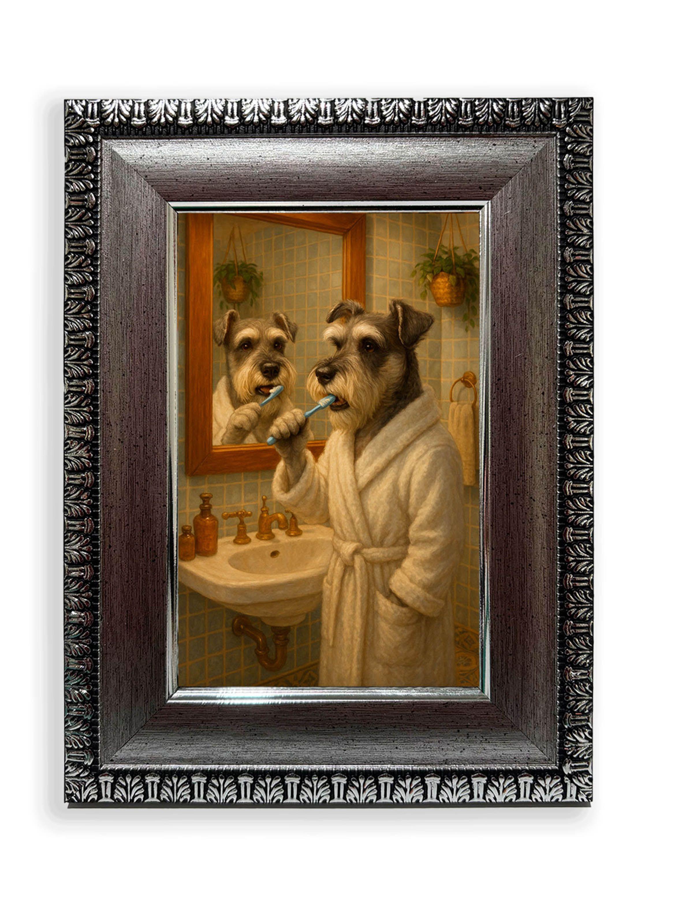 Set de 3 Cuadros Pugs con Estilo en Rutina de Baño-2