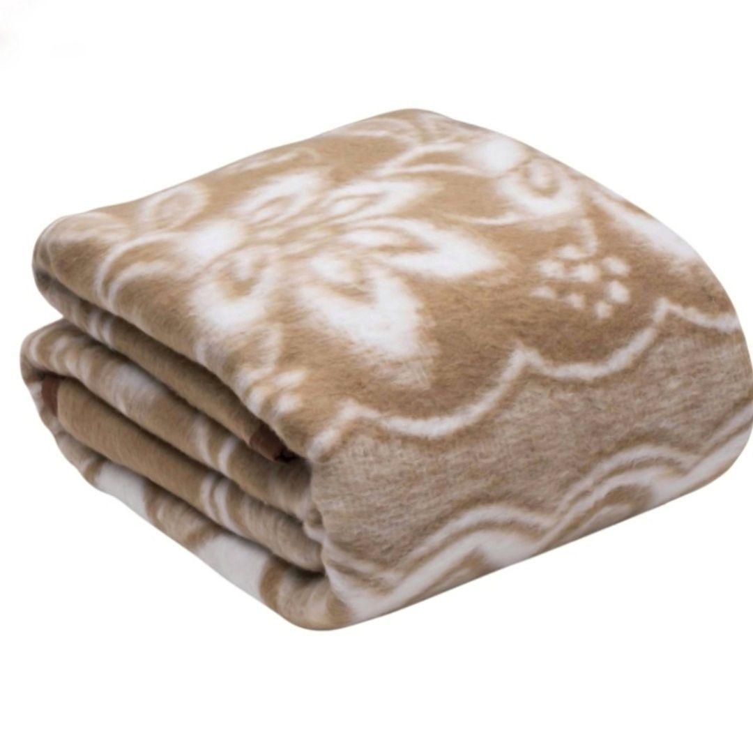 Frazada Clásica 1 Plaza Beige Hecha en Chile-0