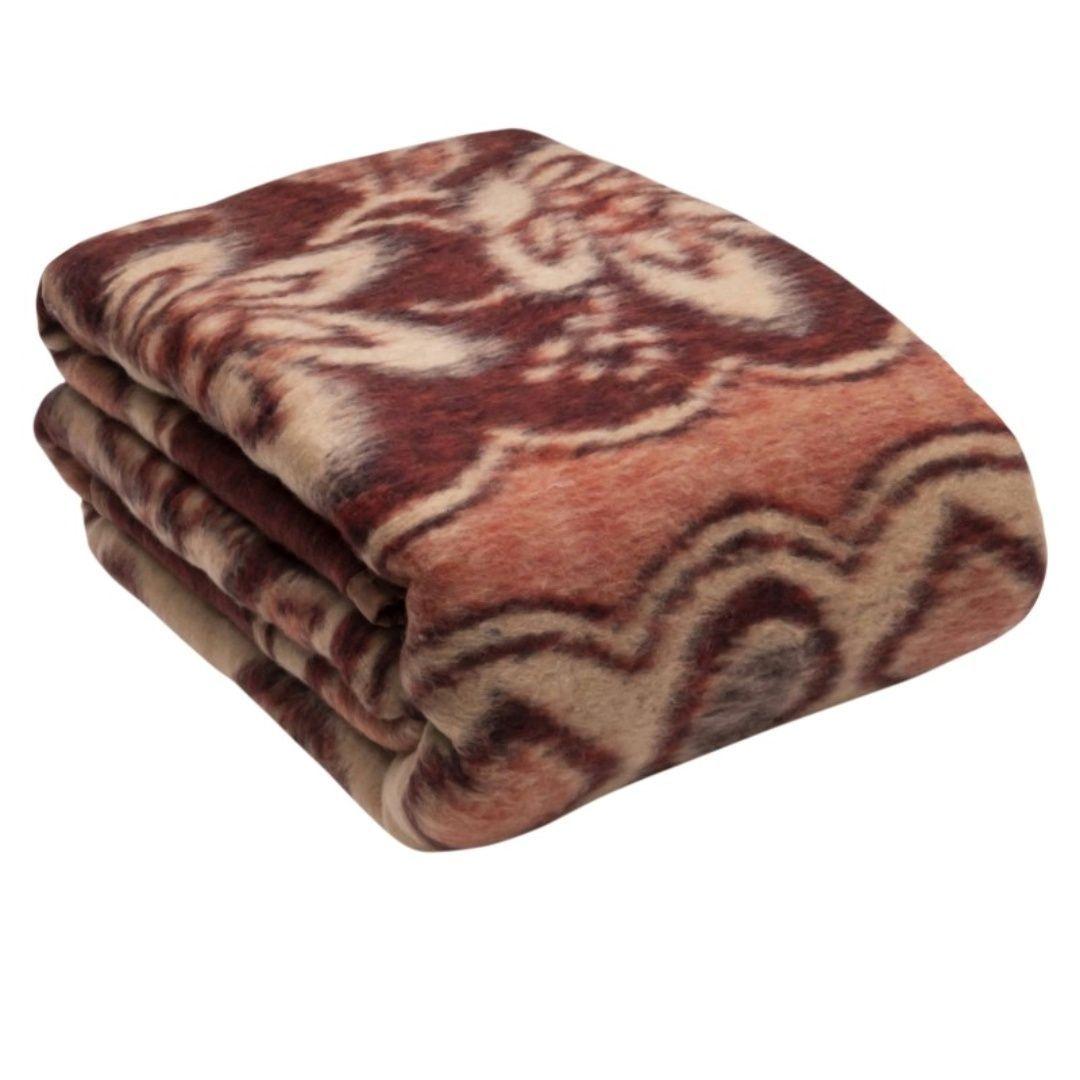 Frazada Clasica 1,5 Plazas Terracota Hecha en Chile-0