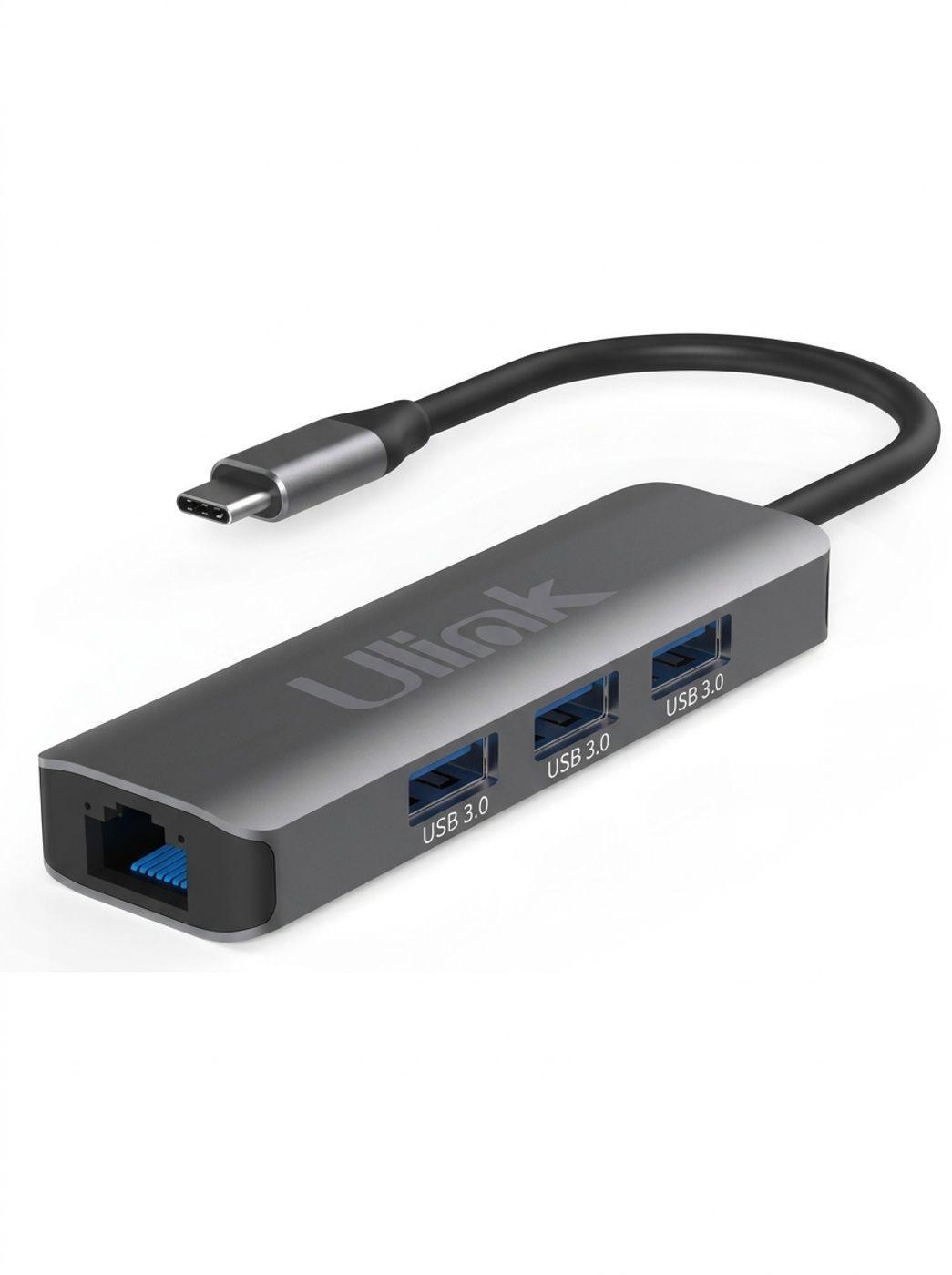 Adaptador multipuerto usb 4 en 1 usb 3 0 3 LAN 10 100 1000 1-0