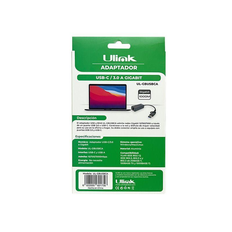 Adaptador usb tipo C A a gigabit 10 100 1000-4