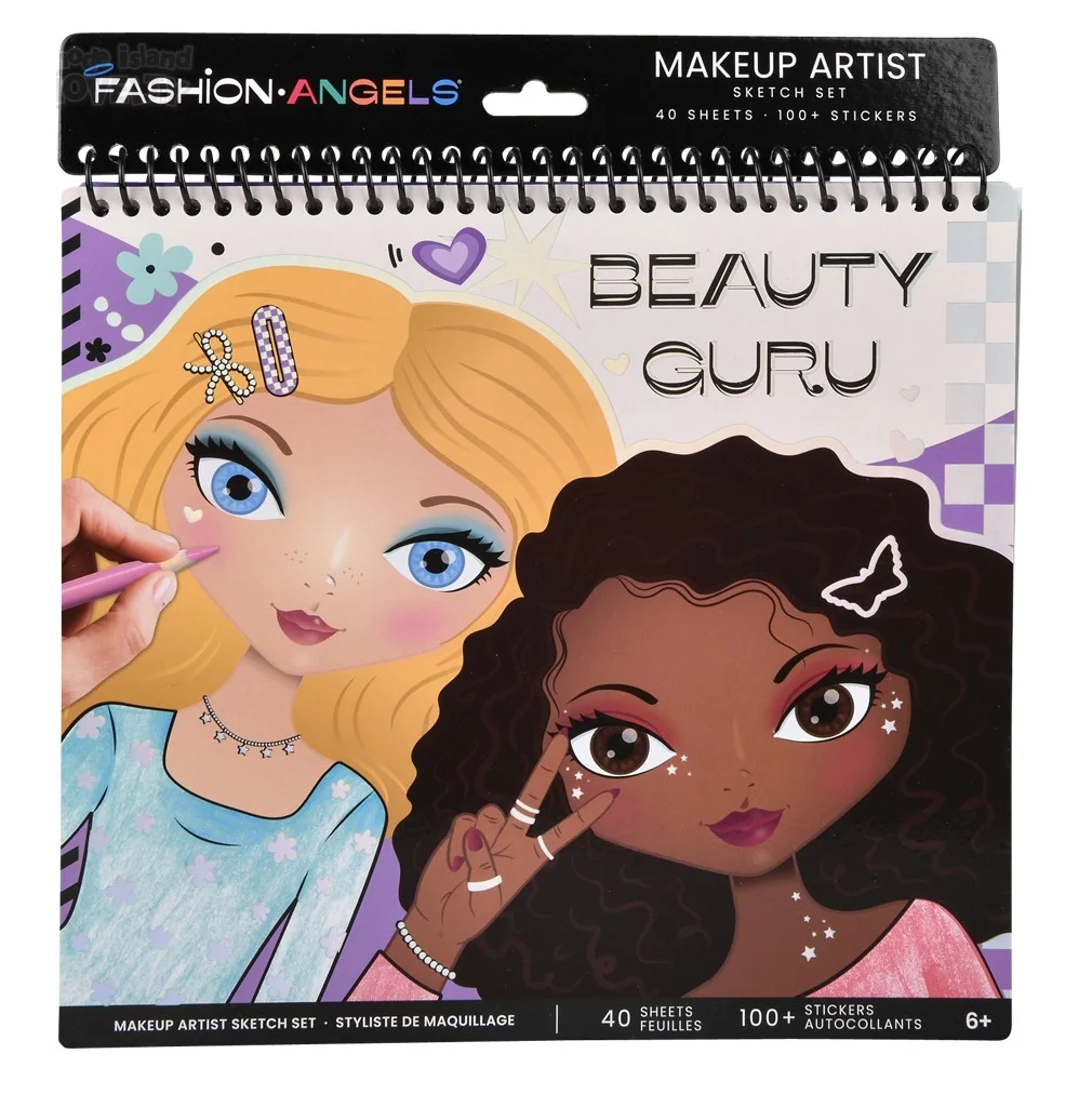 Cuaderno para dibujar y diseñar rostros juguete niñas Fashion angels-4