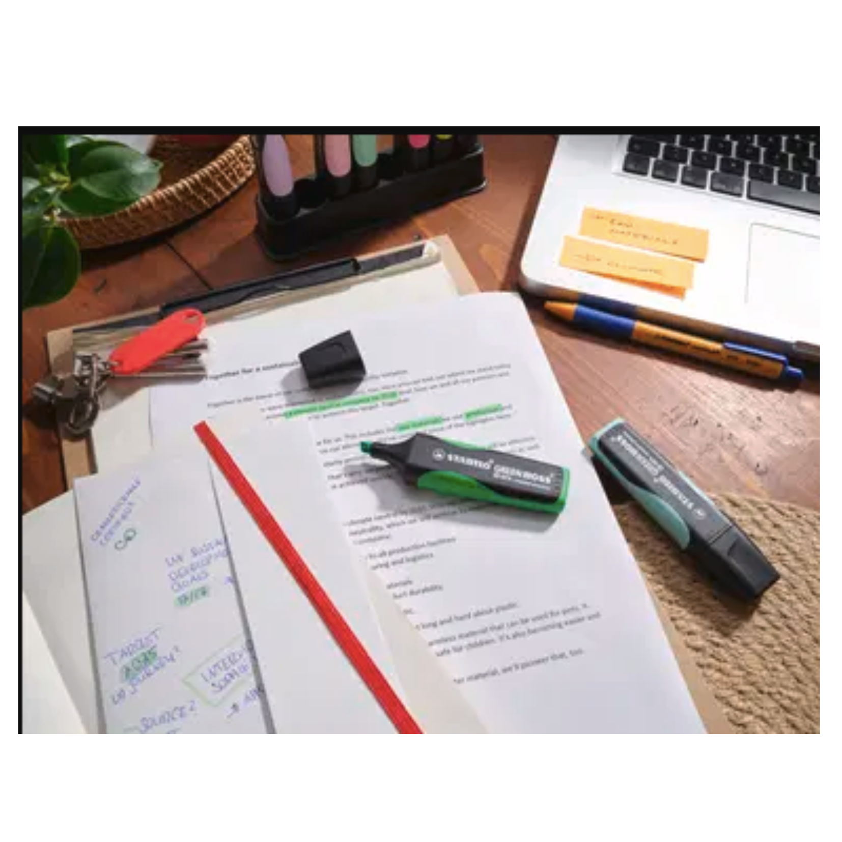 Set 4 Marcadores Fluorecentes Destacador Stabilo Green Boss-2