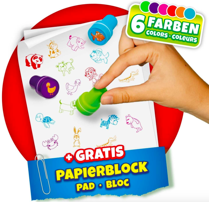 Timbre De Tinta 20 Tipos De Animales Infantiles Ni os-2