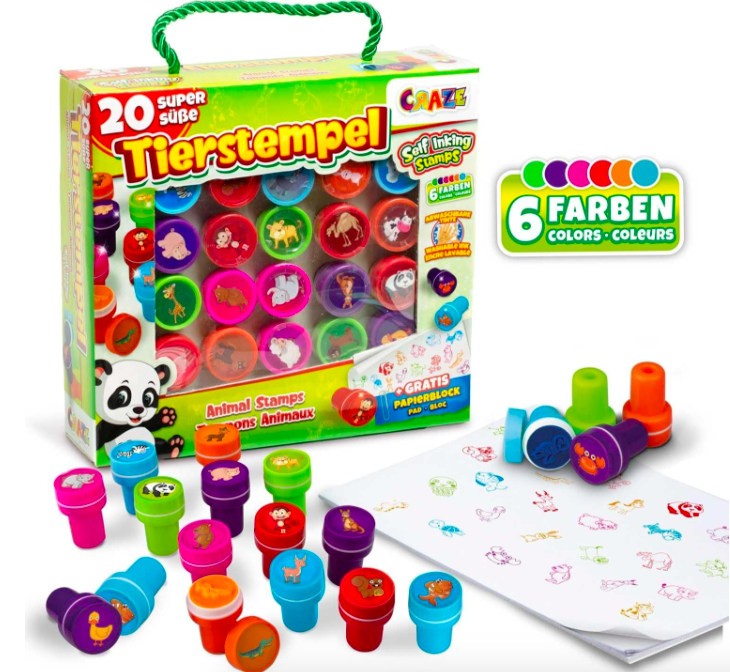Timbre De Tinta 20 Tipos De Animales Infantiles Ni os-3