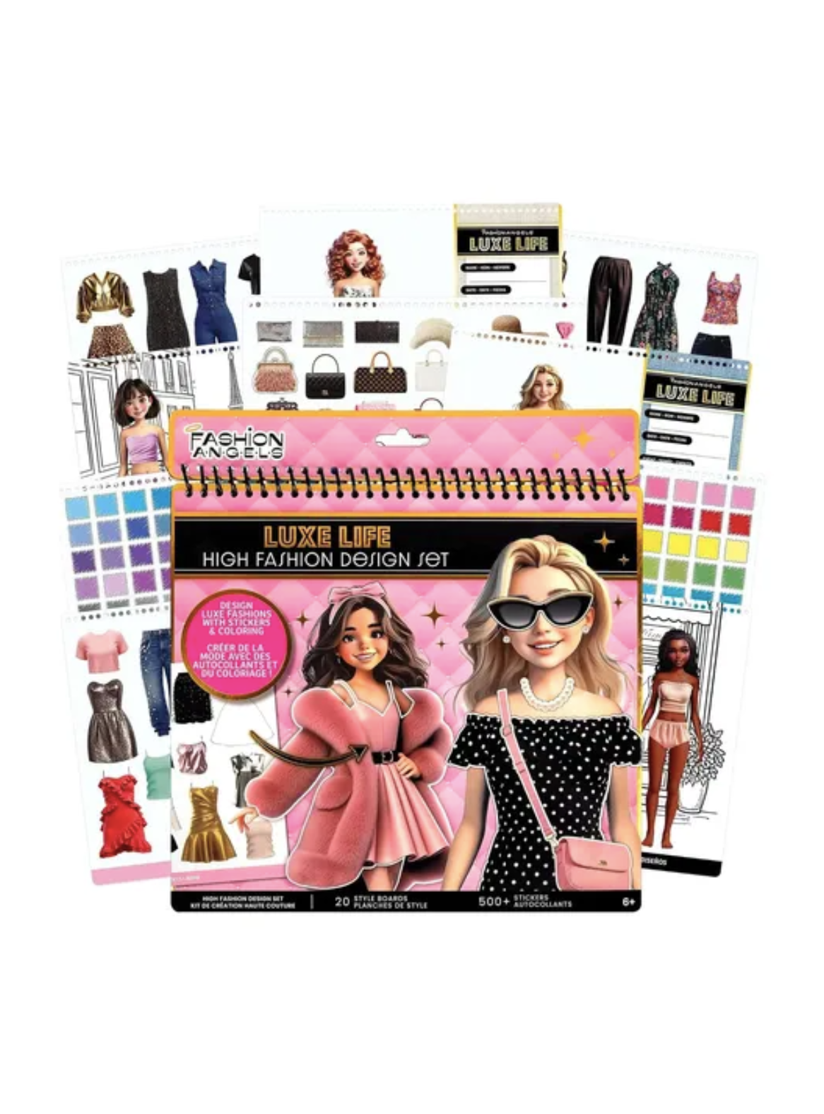 Cuaderno Portafolio Dise ar Luxe life Stickers Fashion Angels-0