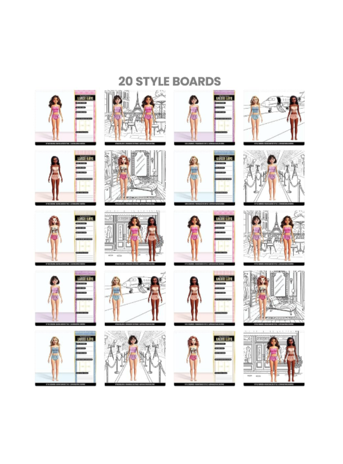 Cuaderno Portafolio Dise ar Luxe life Stickers Fashion Angels-2