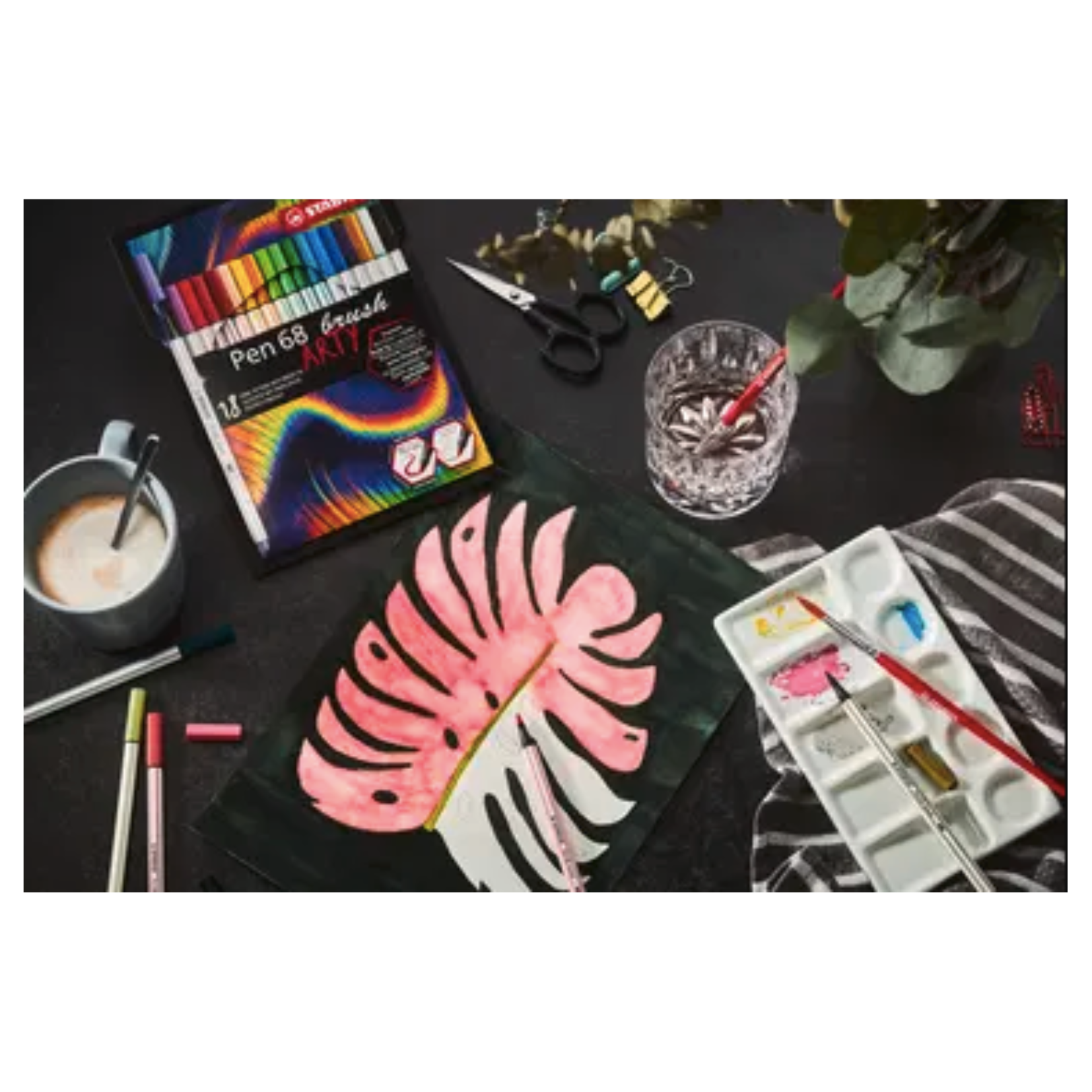 Lapices Stabilo Brush Pen 18 Colores Acuarelables Punta Pincel-3