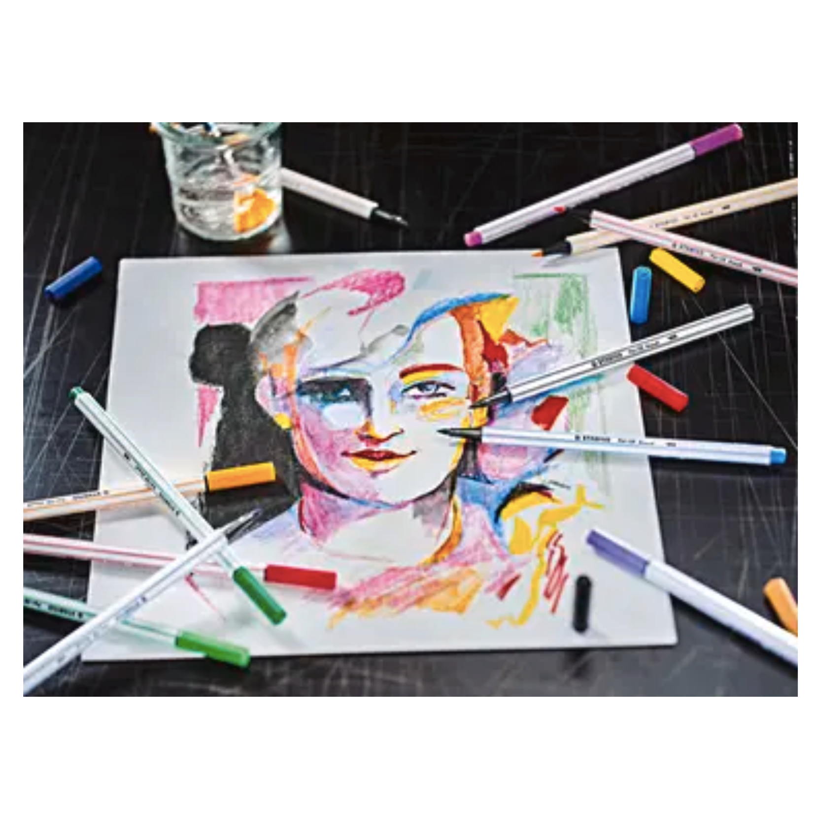 Lapices Stabilo Brush Pen 18 Colores Acuarelables Punta Pincel-5