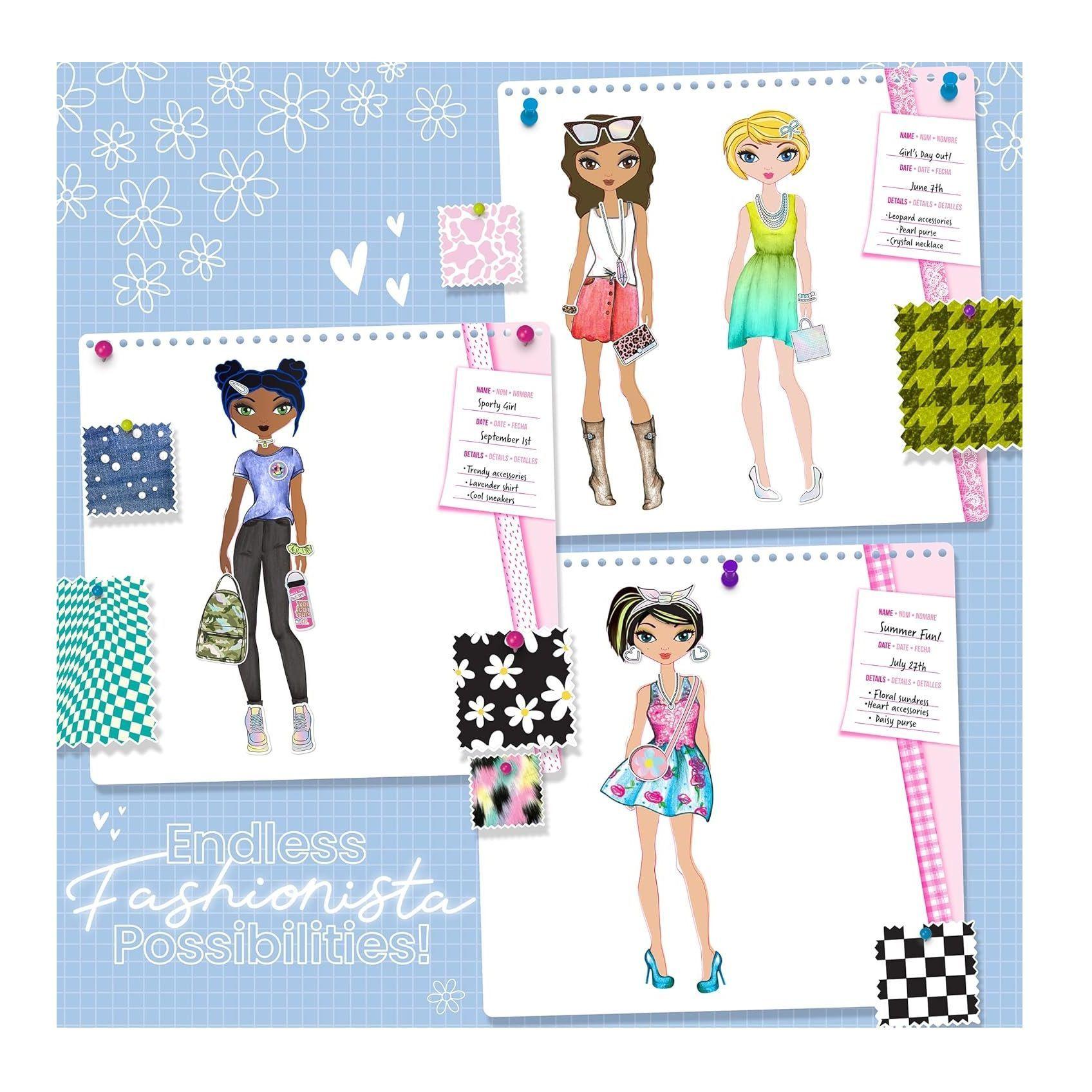 Libreta Cuaderno Portafolio Fashion Angels Con Marcadores-5