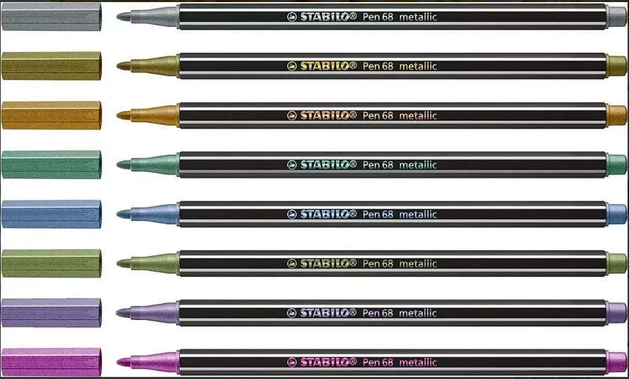 Stabilo Tiralineas Pen 68 Metallic Estuche Metal 8 Unidades-5
