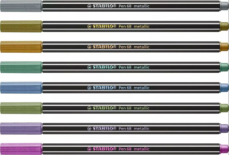 Stabilo Tiralineas Pen 68 Metallic Estuche Metal 8 Unidades-6