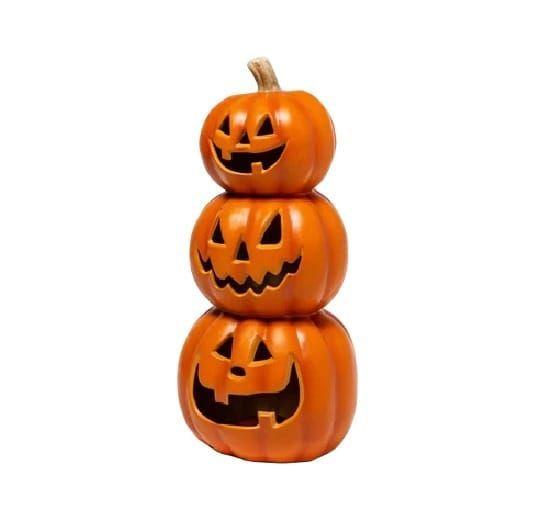 Adorno Triple Calabaza Con Luz Led 50x24cm Halloween-1