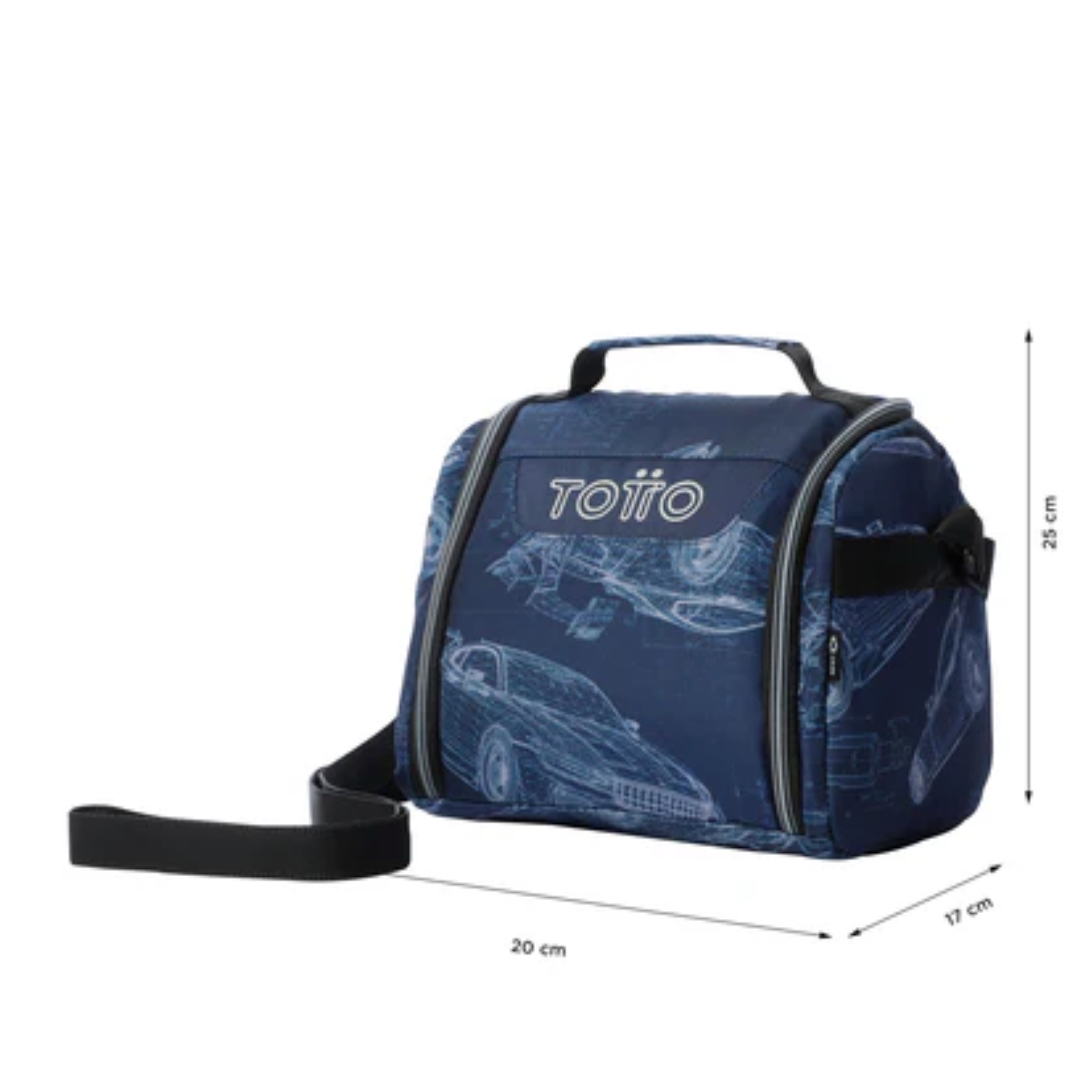 Lonchera Bolso Colaci n Escolar Azul Dise o Autos Totto-4