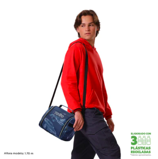 Lonchera Bolso Colaci n Escolar Azul Dise o Autos Totto-5