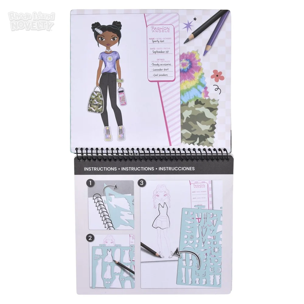 Libreta Portafolios Fashion Angels Diseño De Moda lentejuelas-2
