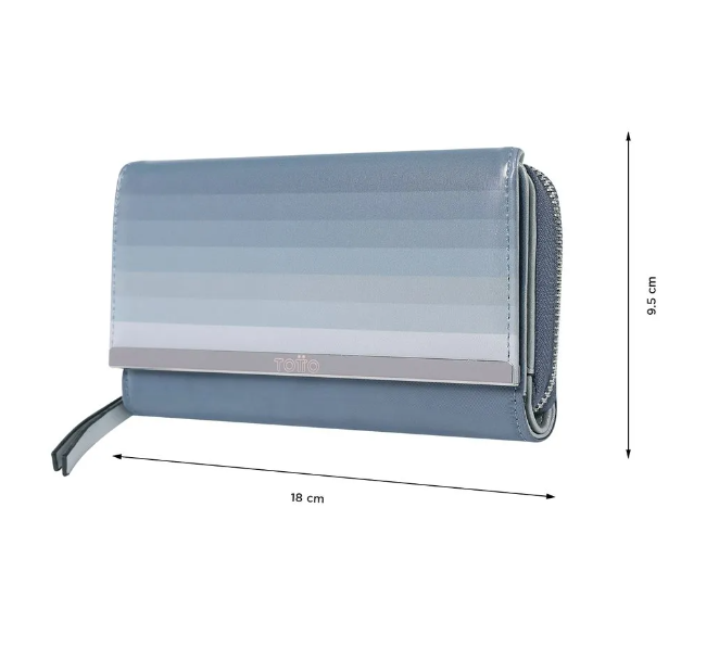 Billetera Con Porta Tarjetas Gris Totto Mujer-4